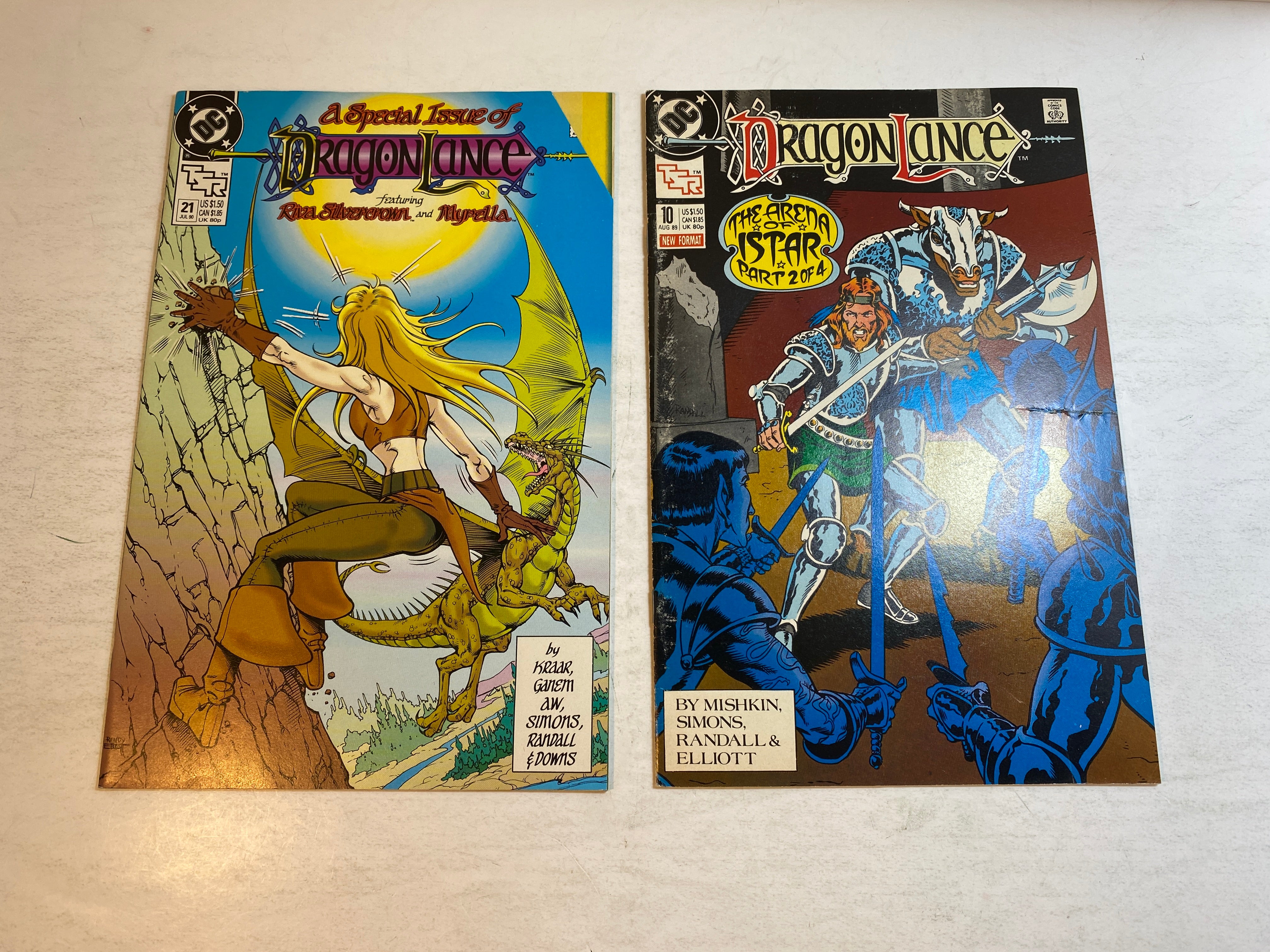 Lot of 2 Dragon Lance TSR D&D DC Comics 1989-1990
