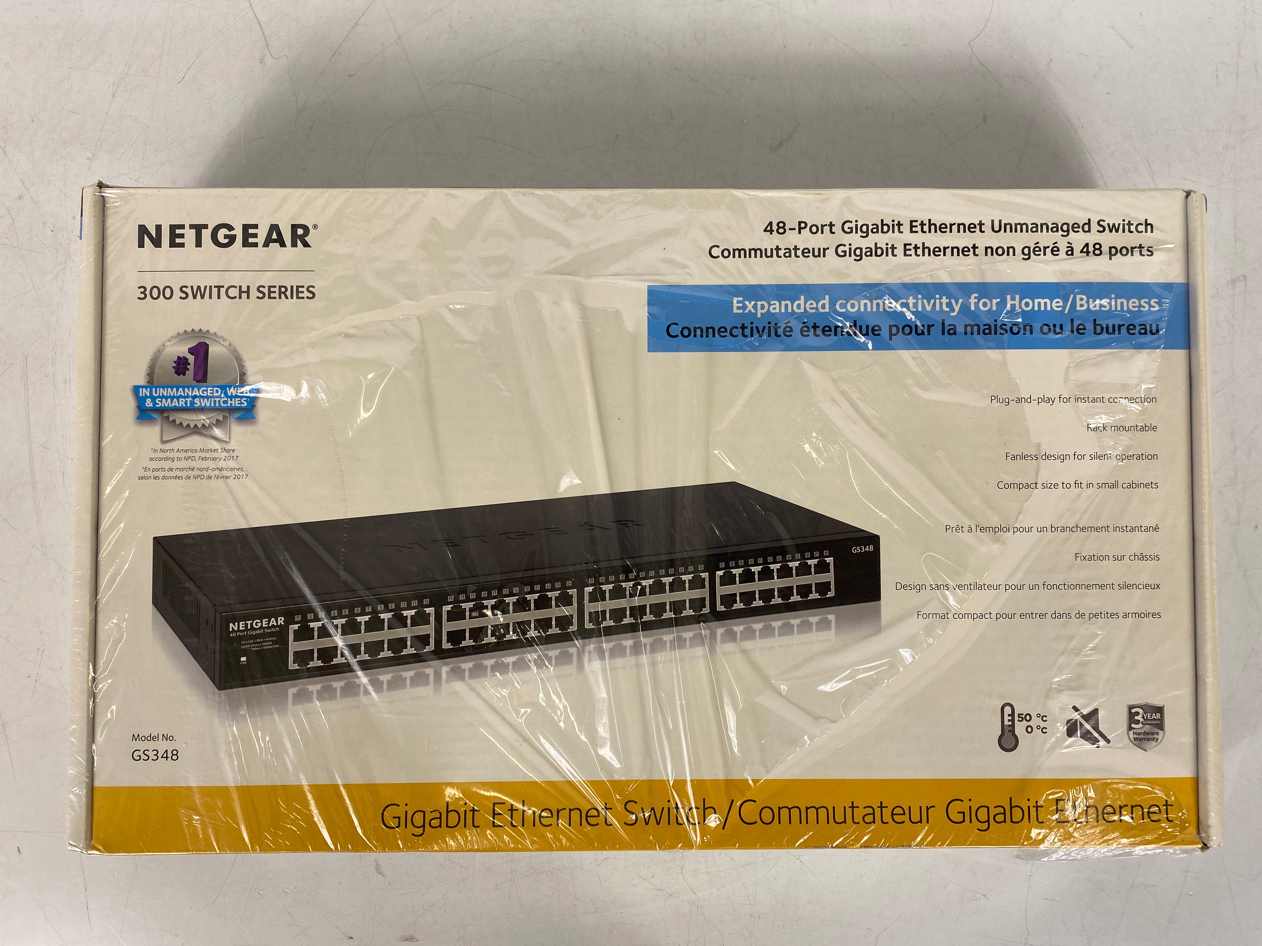 Netgear GS348 48-Port Gigabit Ethernet Unmanaged Essentials Switch *New*