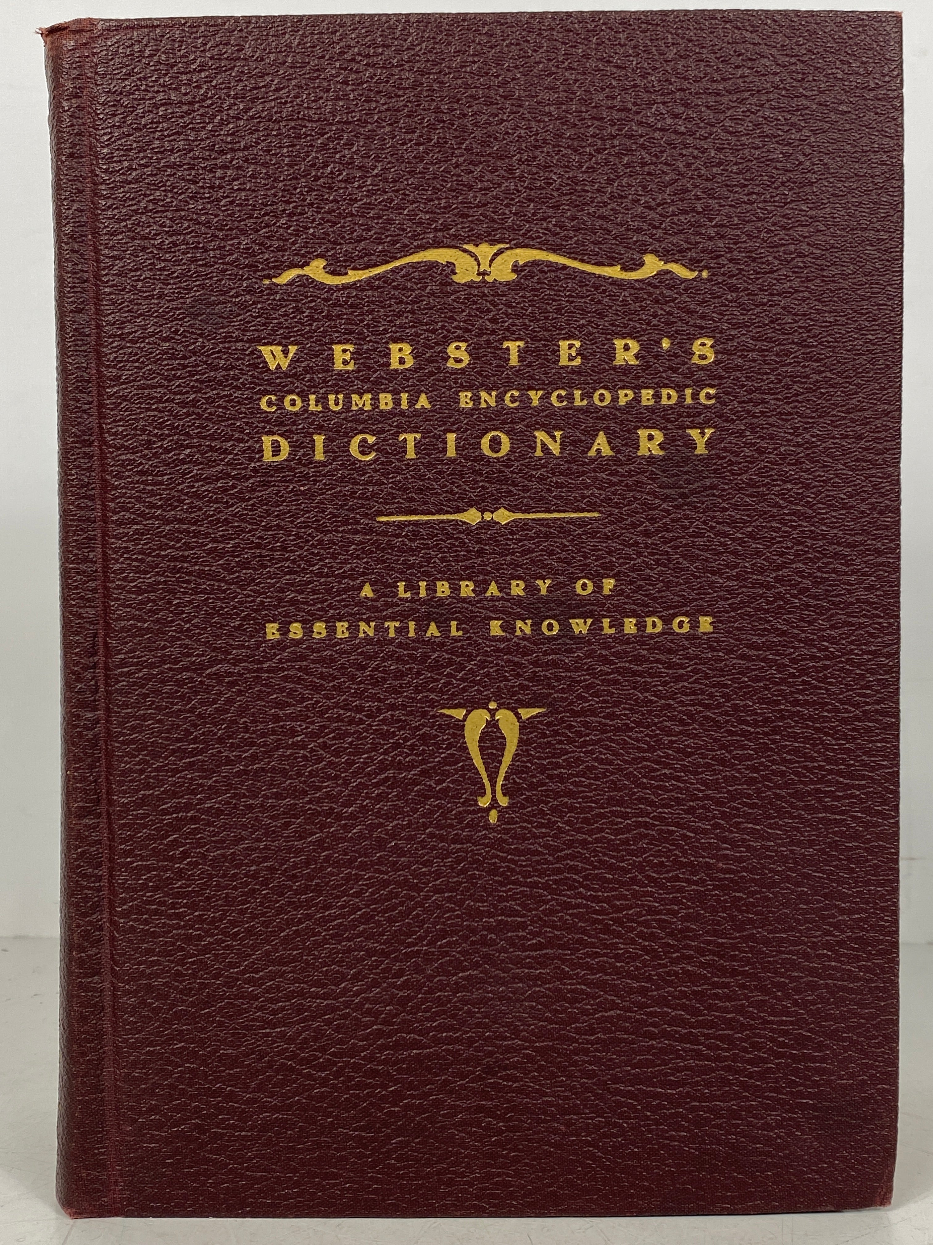 Webster's Columbia Encyclopedic Dictionary 1940 Vintage HC