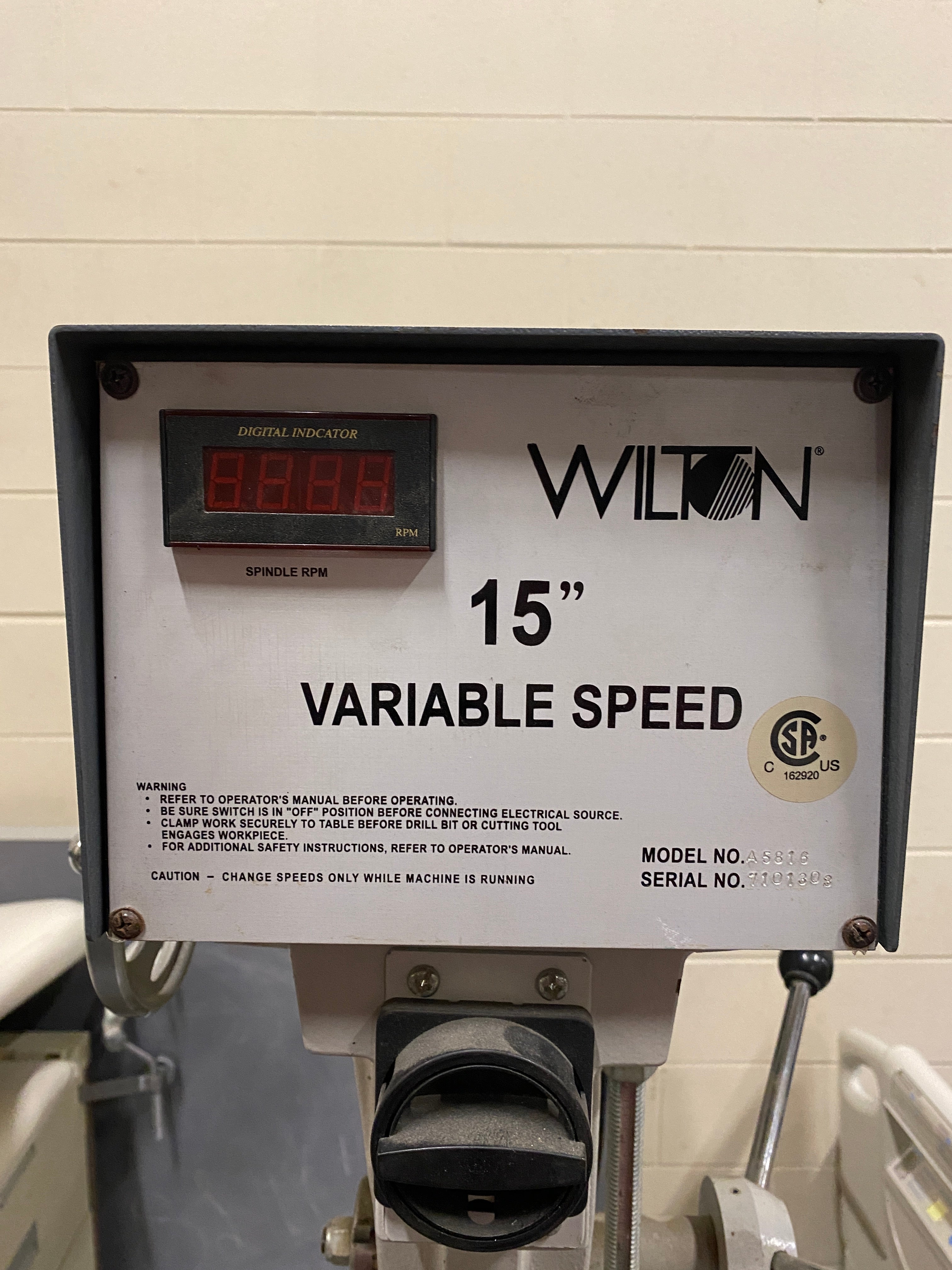 Wilton 15" Variable Speed Drill Press