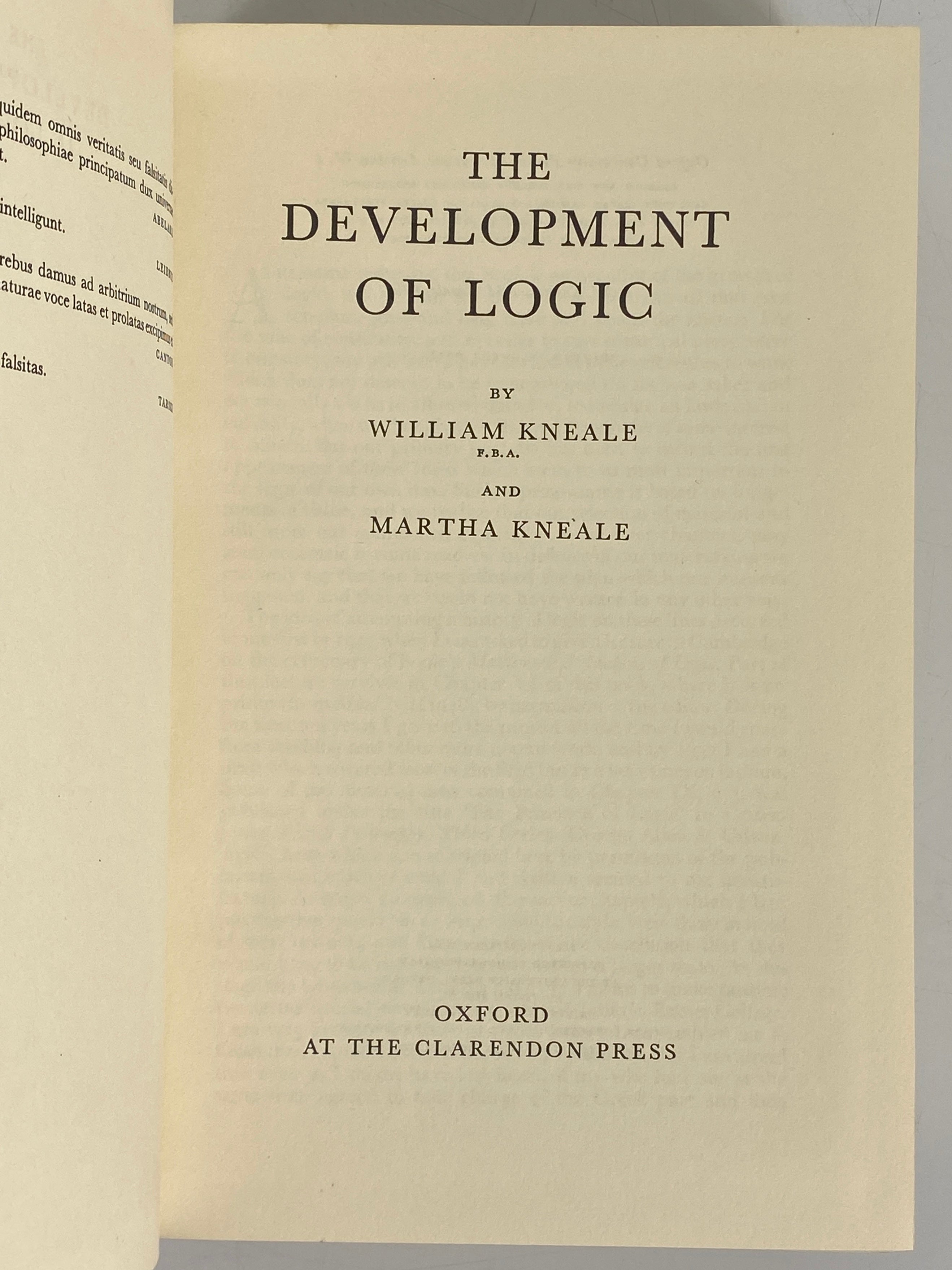 The Development of Logic by William/Martha Kneale 1971 Corrected Edition HC DJ