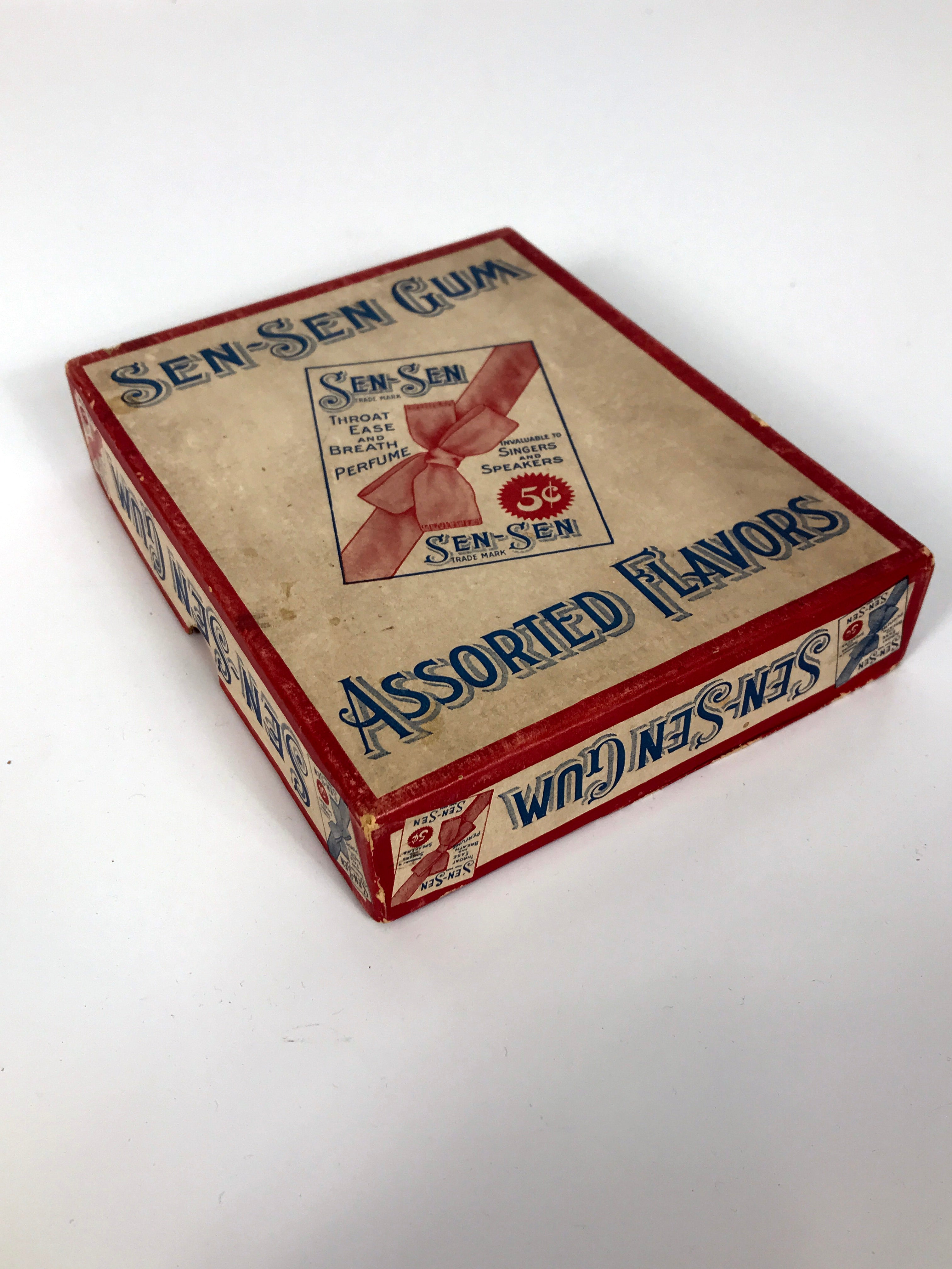Scarce Antique SEN-SEN 5 Cent Gum Box Empty