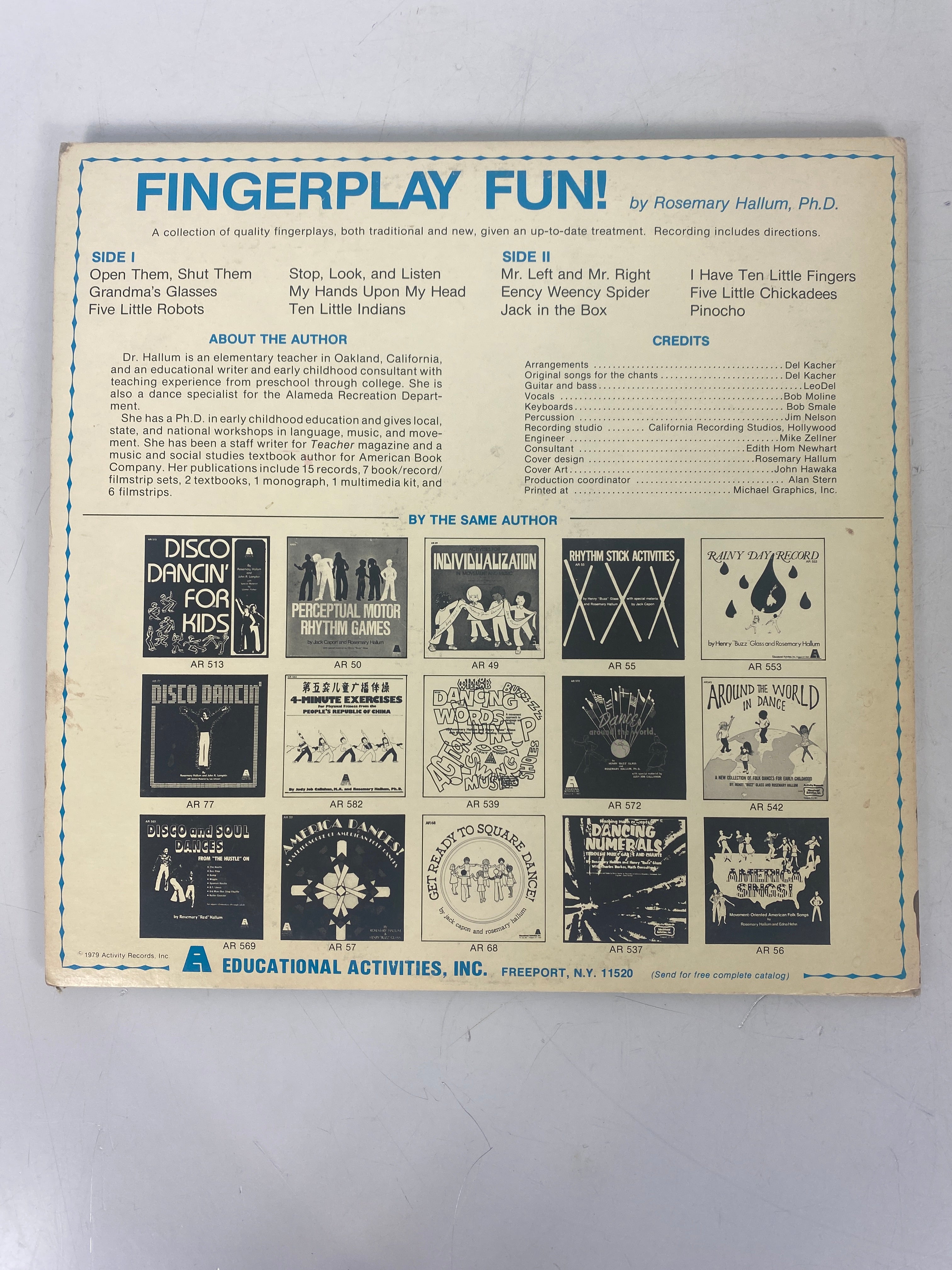 Fingerplay Fun! Children's Vinyl Record Rosemary Hallum PhD Vinyl Record
