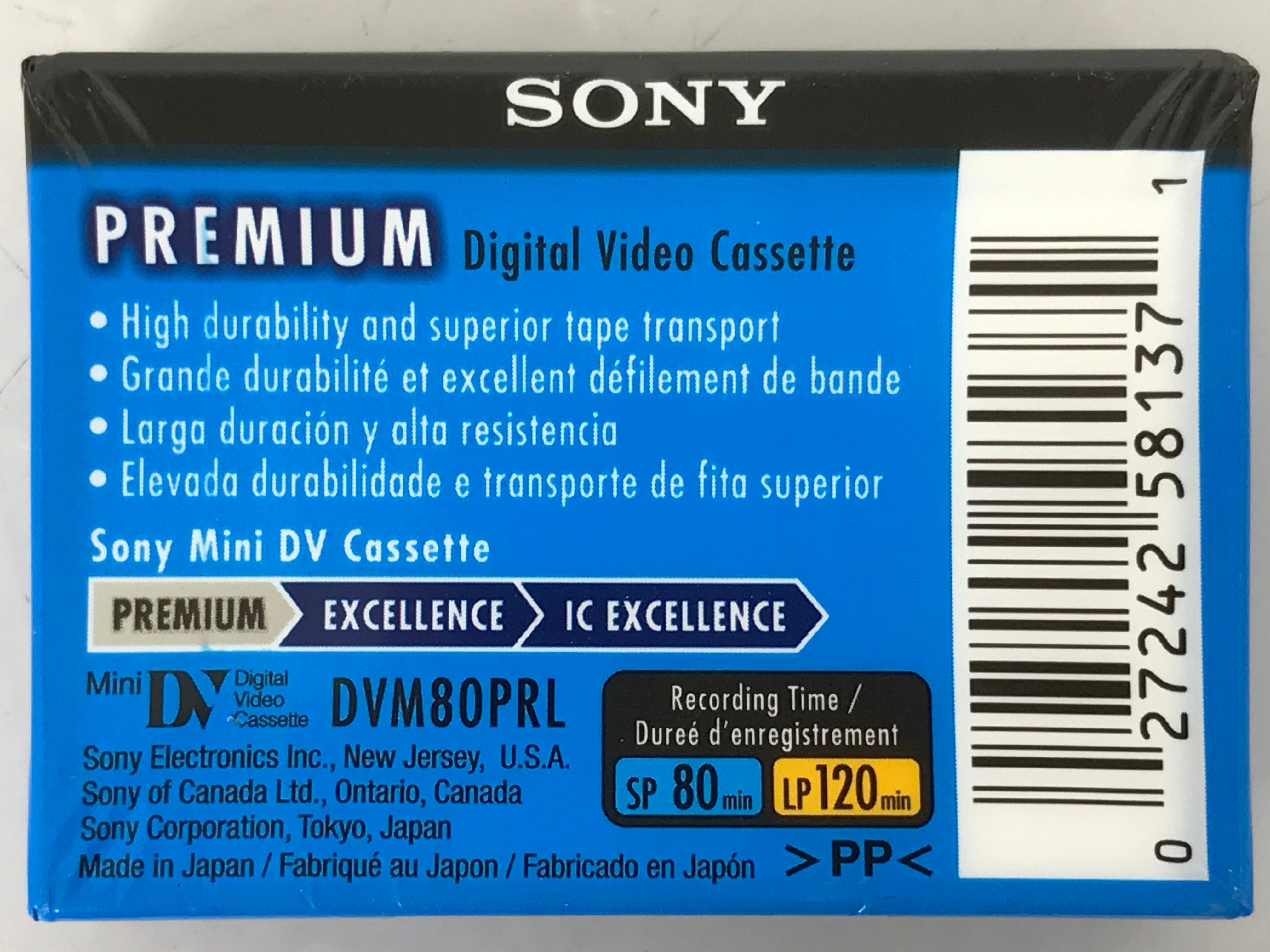 Sony DVM-80PRL 80 Minute Premium Mini DV Video Cassette – MSU