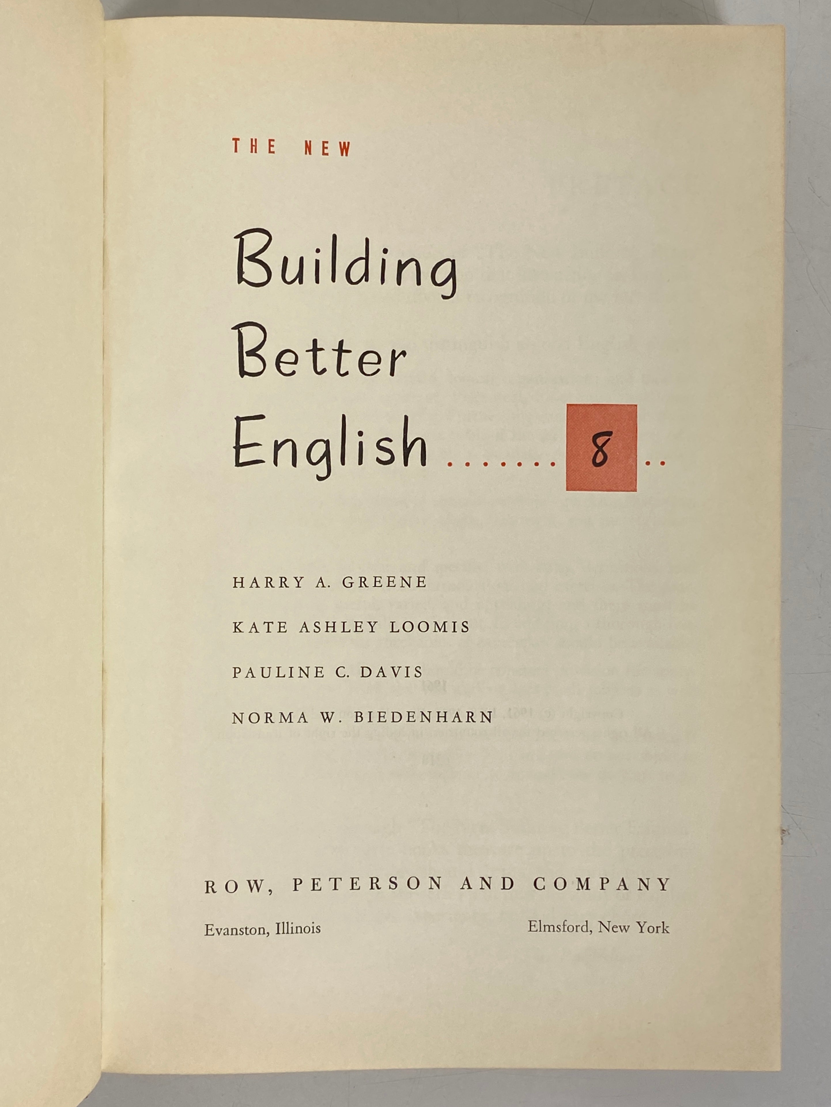 The New Building Better English 8 1961 Vintage HC Textbook