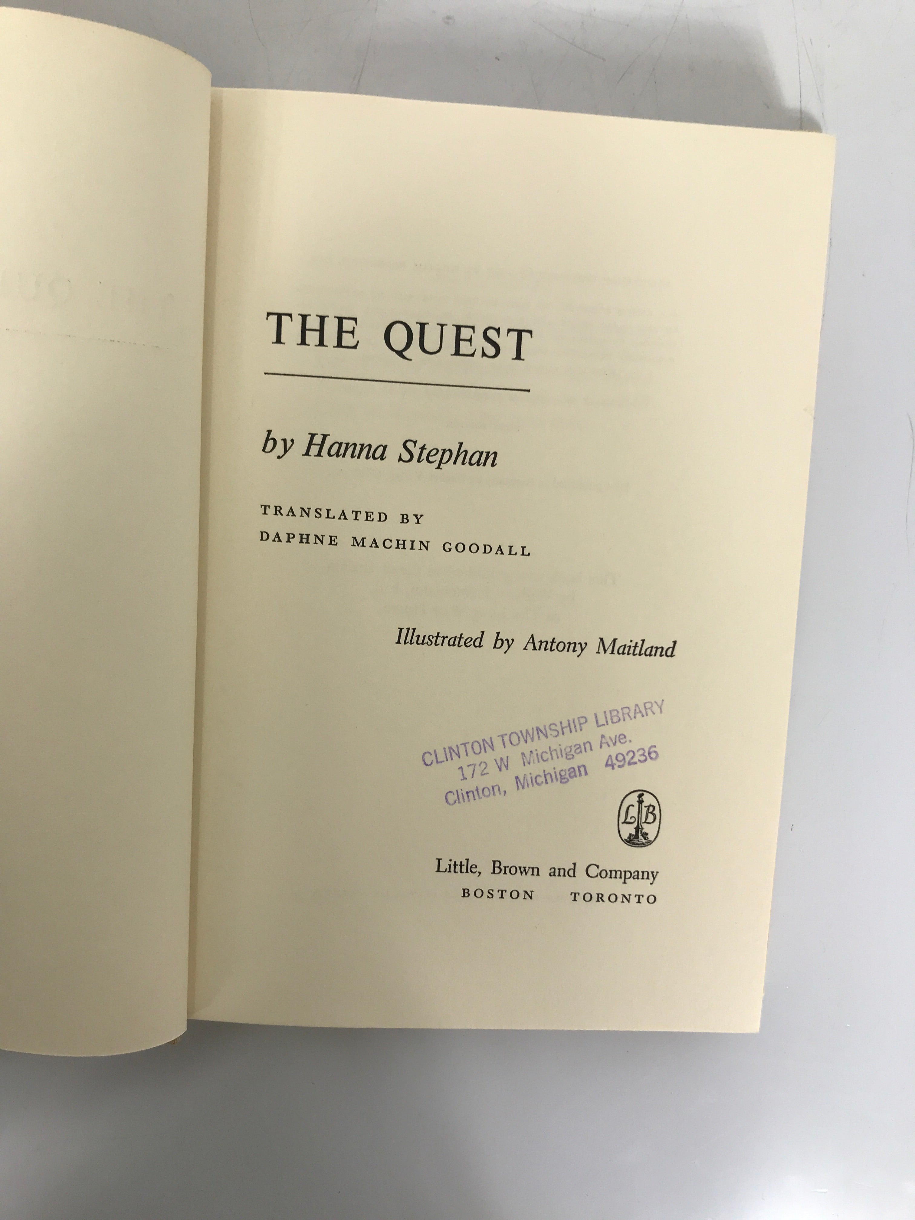 The Quest by Hanna Stephan 1967 Children's Novel: Rare First Edition  HC DJ