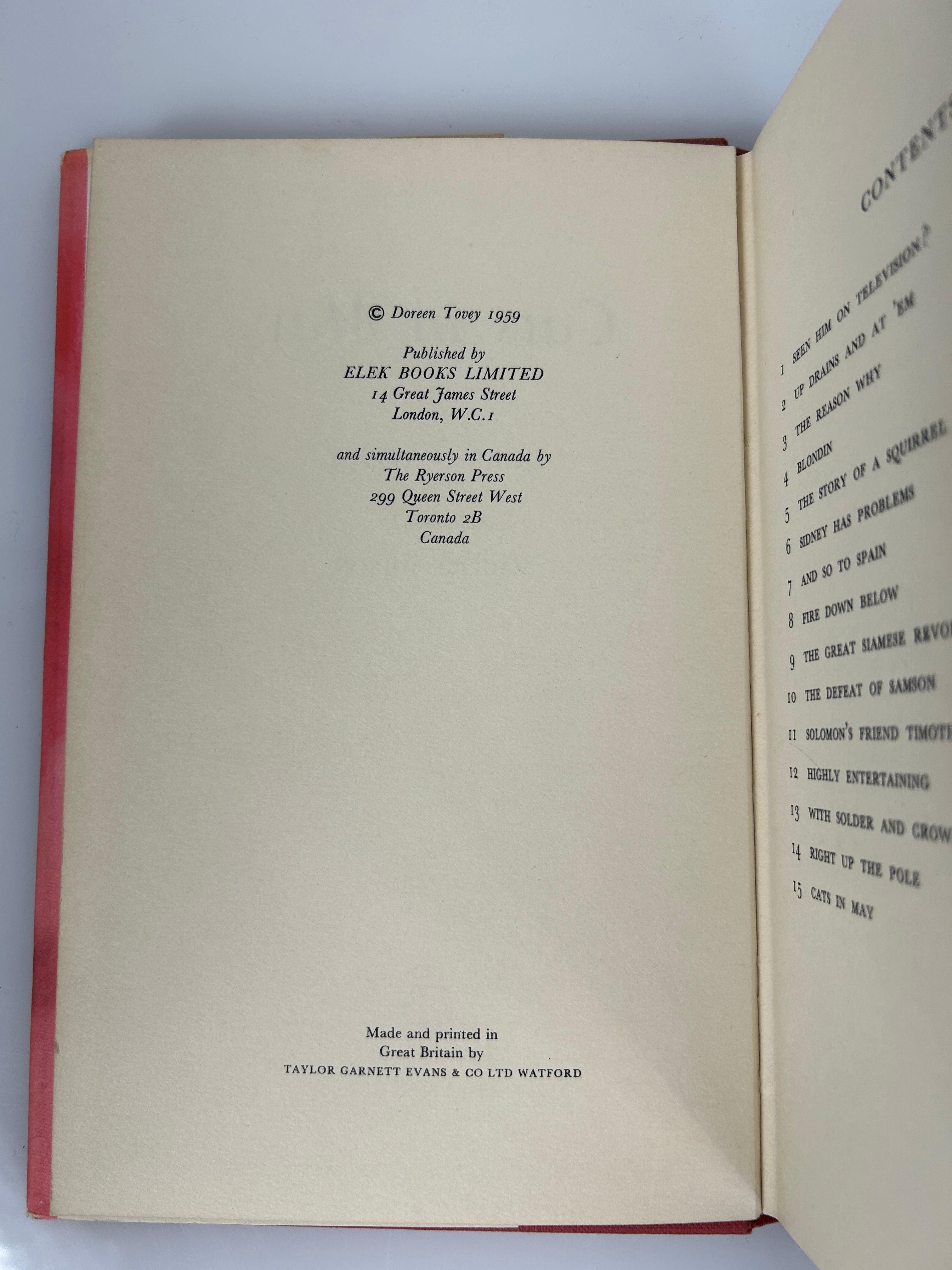 Cats In May Dorean Tovey 1959 HCDJ