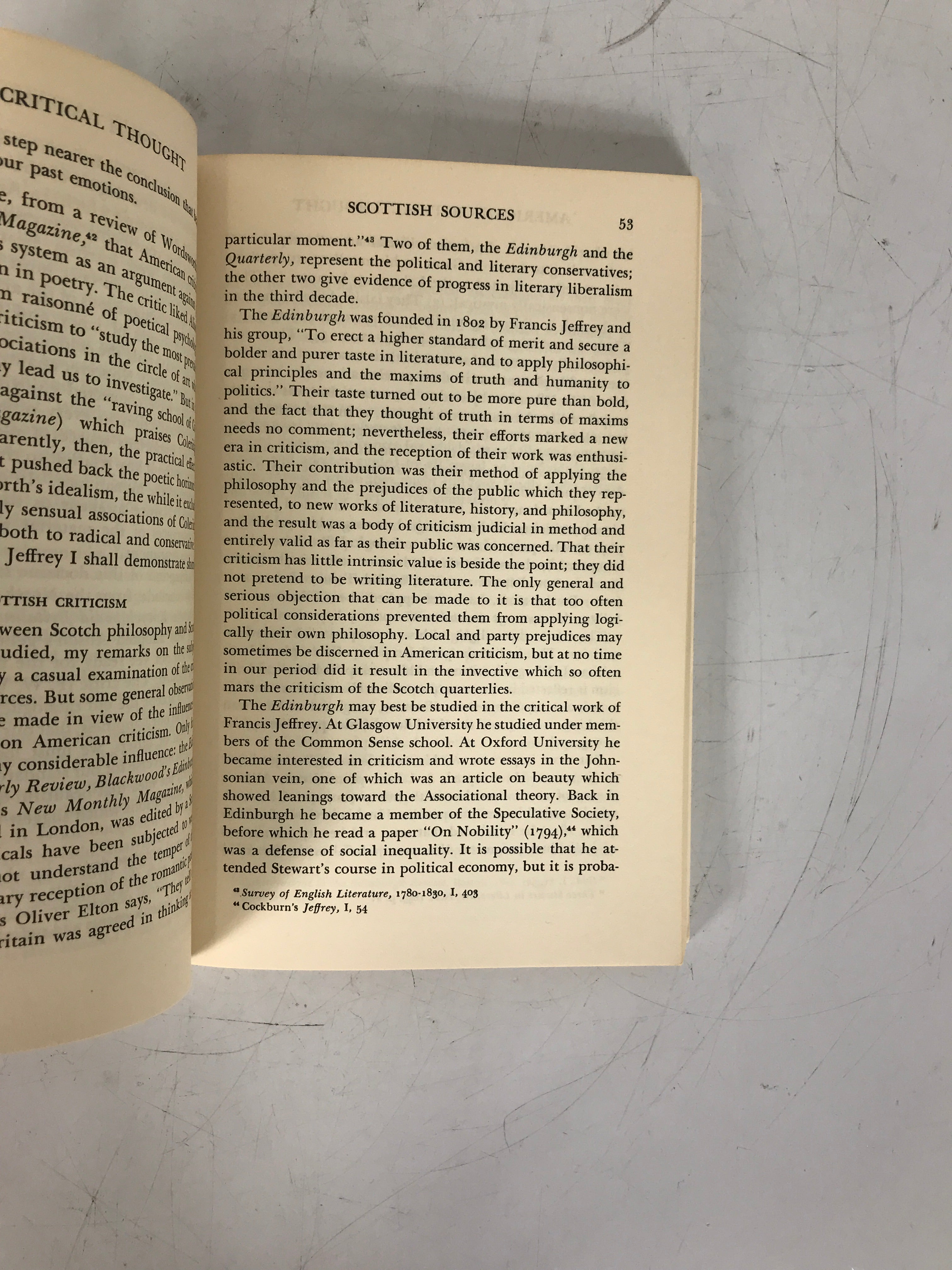 The Origins of American Critical Thought 1810-1835 Charvat 1961 Perpetua Ed SC