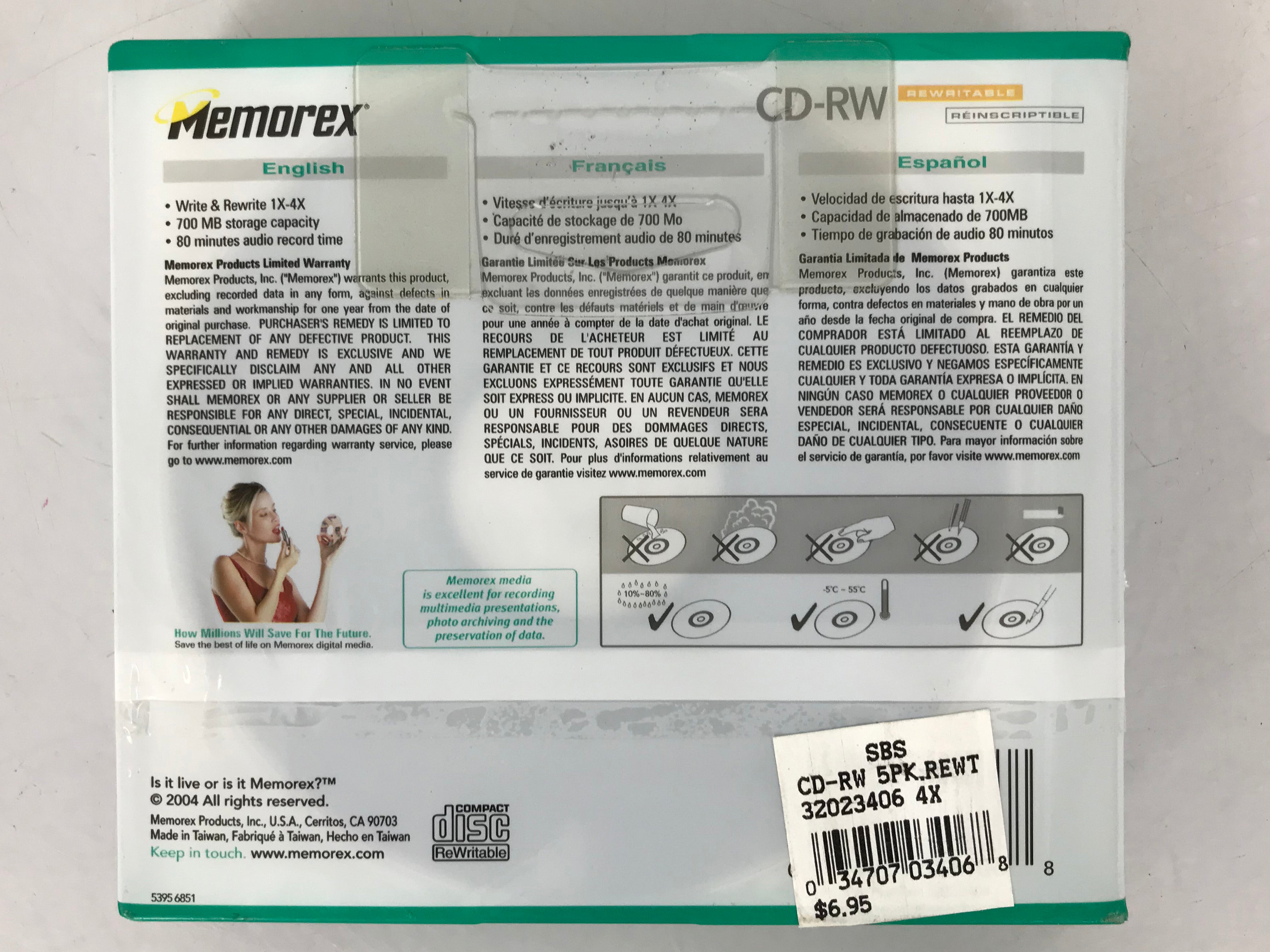 Memorex 80-Min. 5-pk. CD-RW Slim Disc Pack