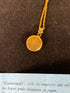 Japanese Kiyomizu-yaki Floral Pendant Necklace with Gold Chain #2