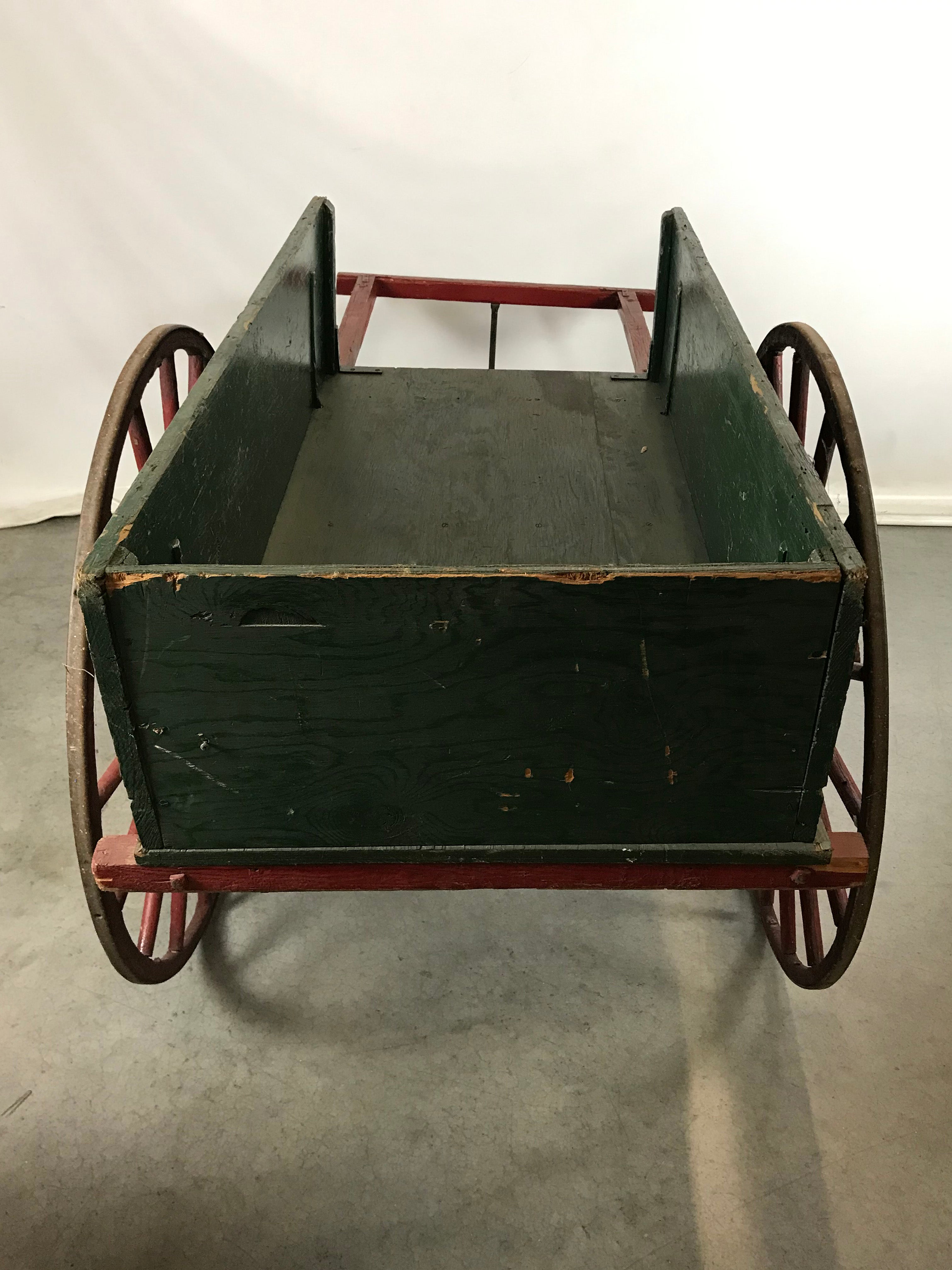 Antique Wood and Metal Baggage Cart