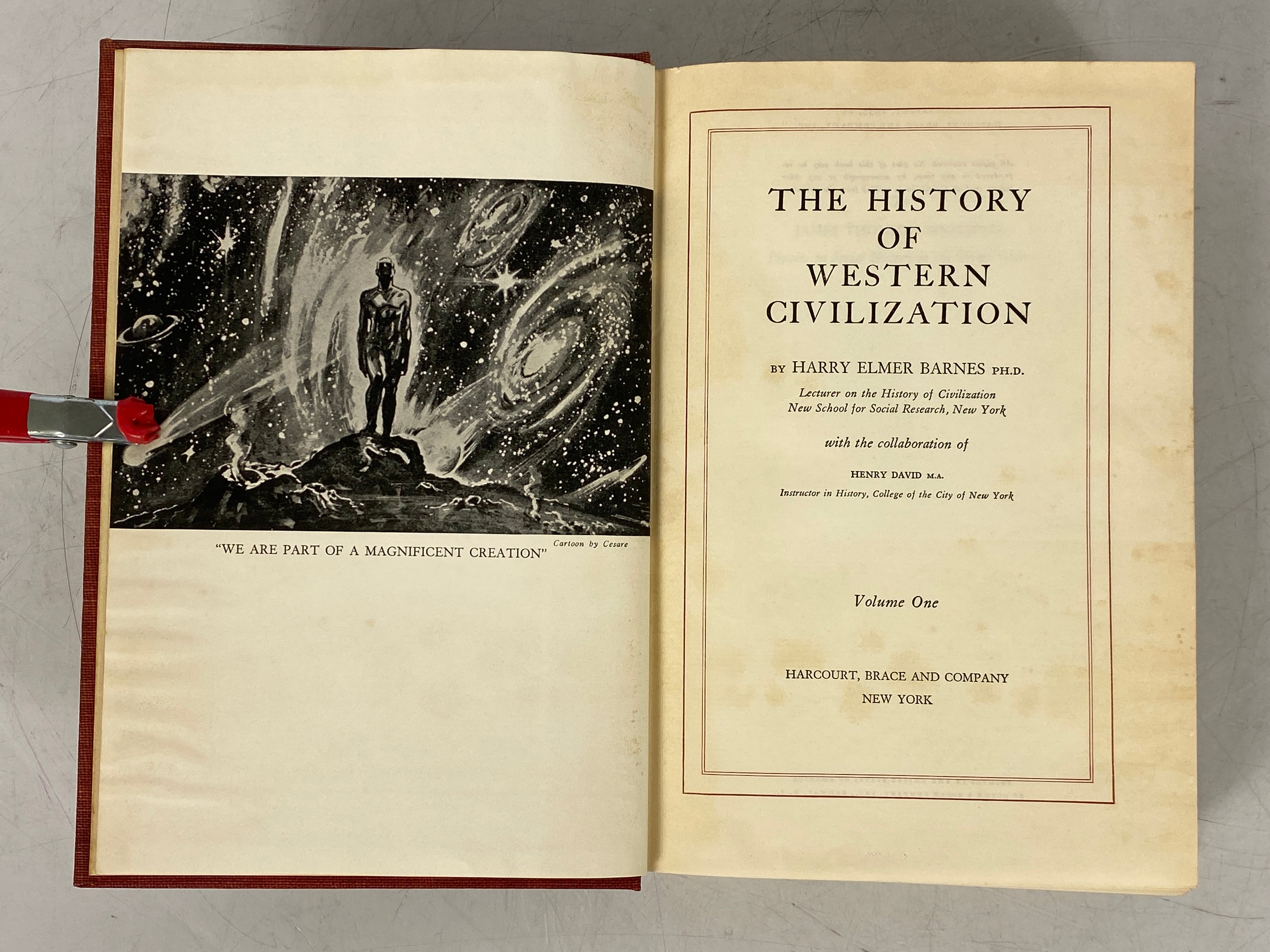 The History of Western Civilization Volume One by Barnes 1935 Vintage HC