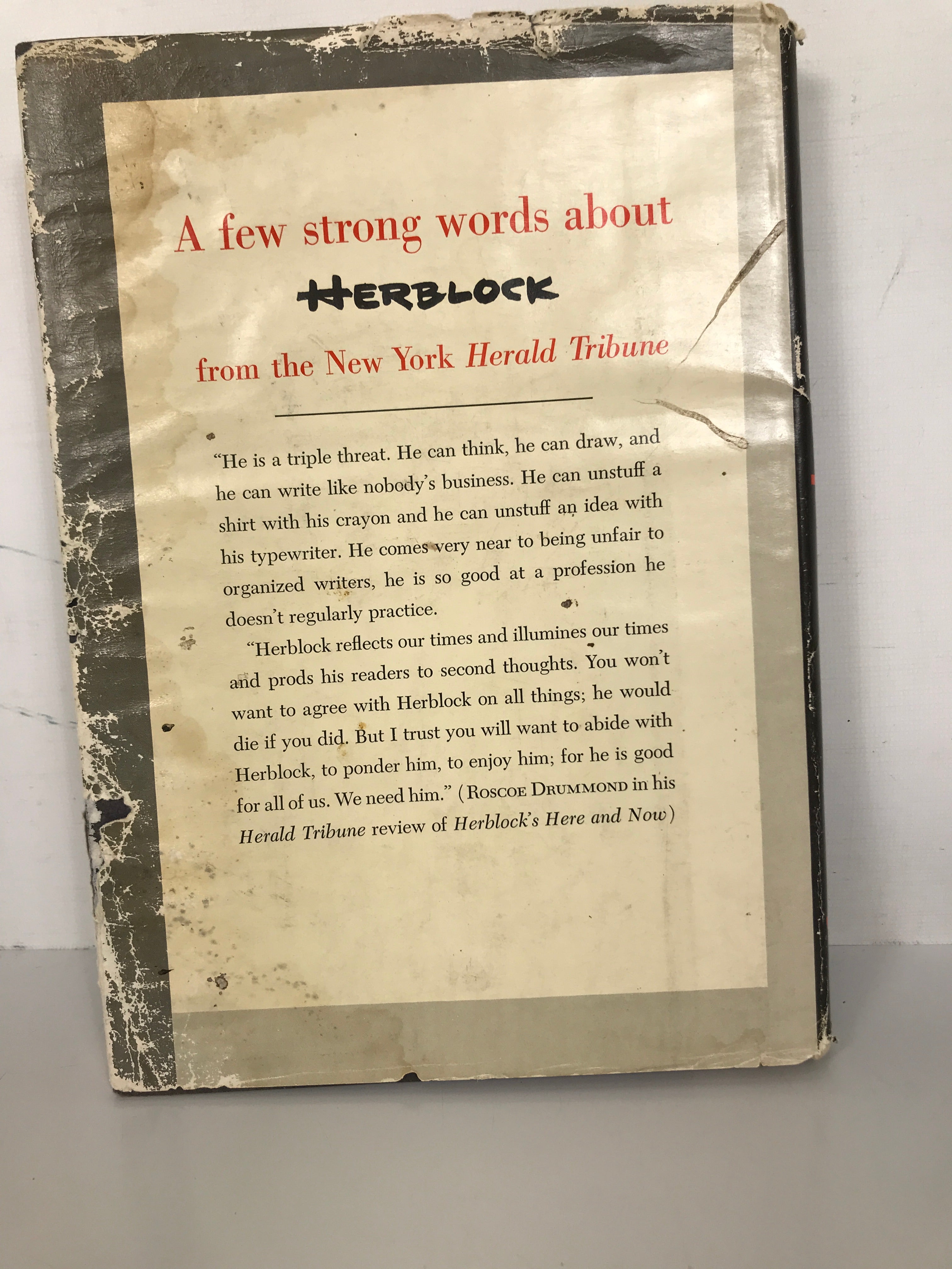 Herblock's Special for Today  by Block 1958 1st Print Political Cartoons HC DJ