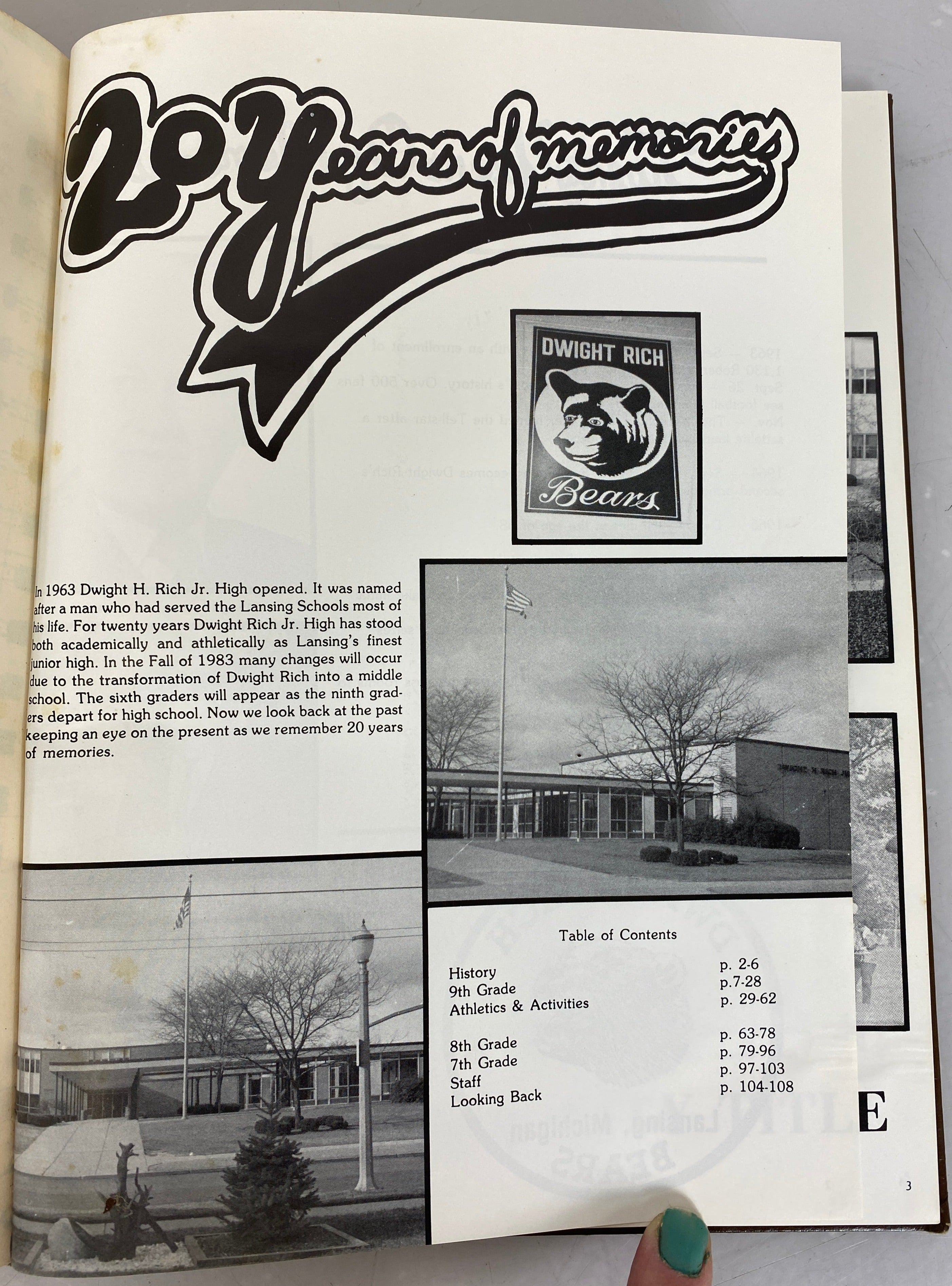 1983 Dwight Rich Jr High School Yearbook Lansing Michigan