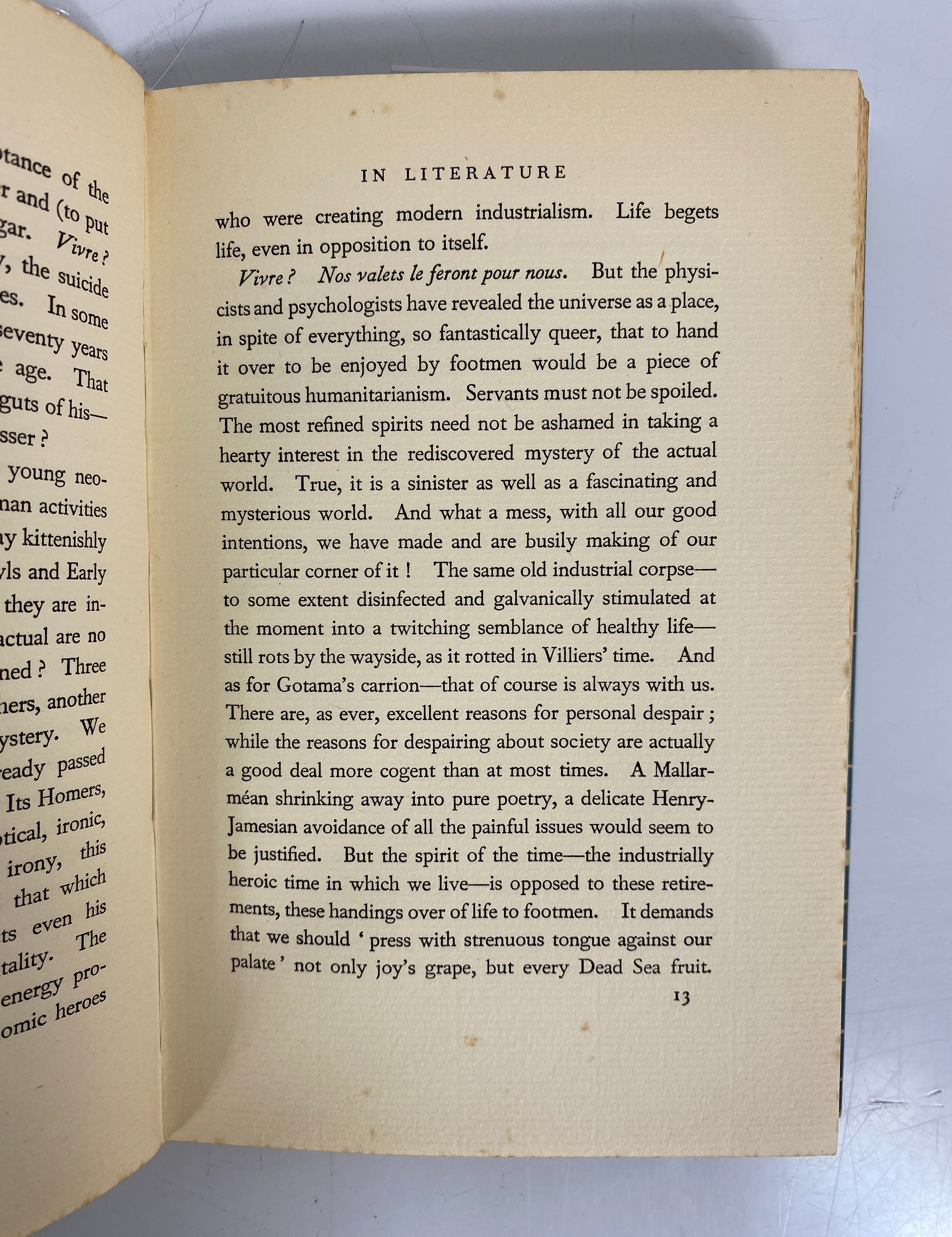 Vulgarity in Literature by Aldous Huxley 1930 HC DJ