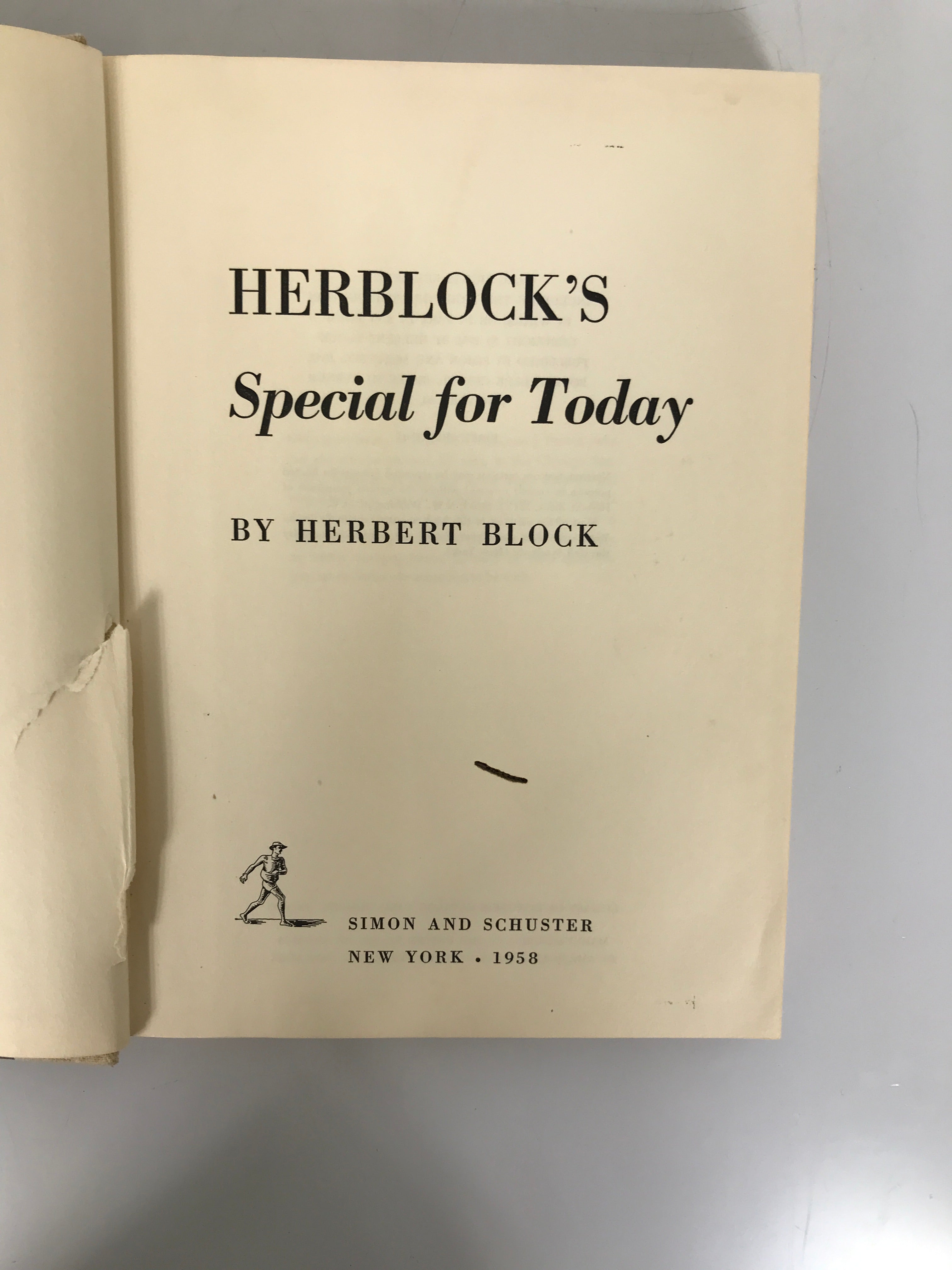 Herblock's Special for Today  by Block 1958 1st Print Political Cartoons HC DJ