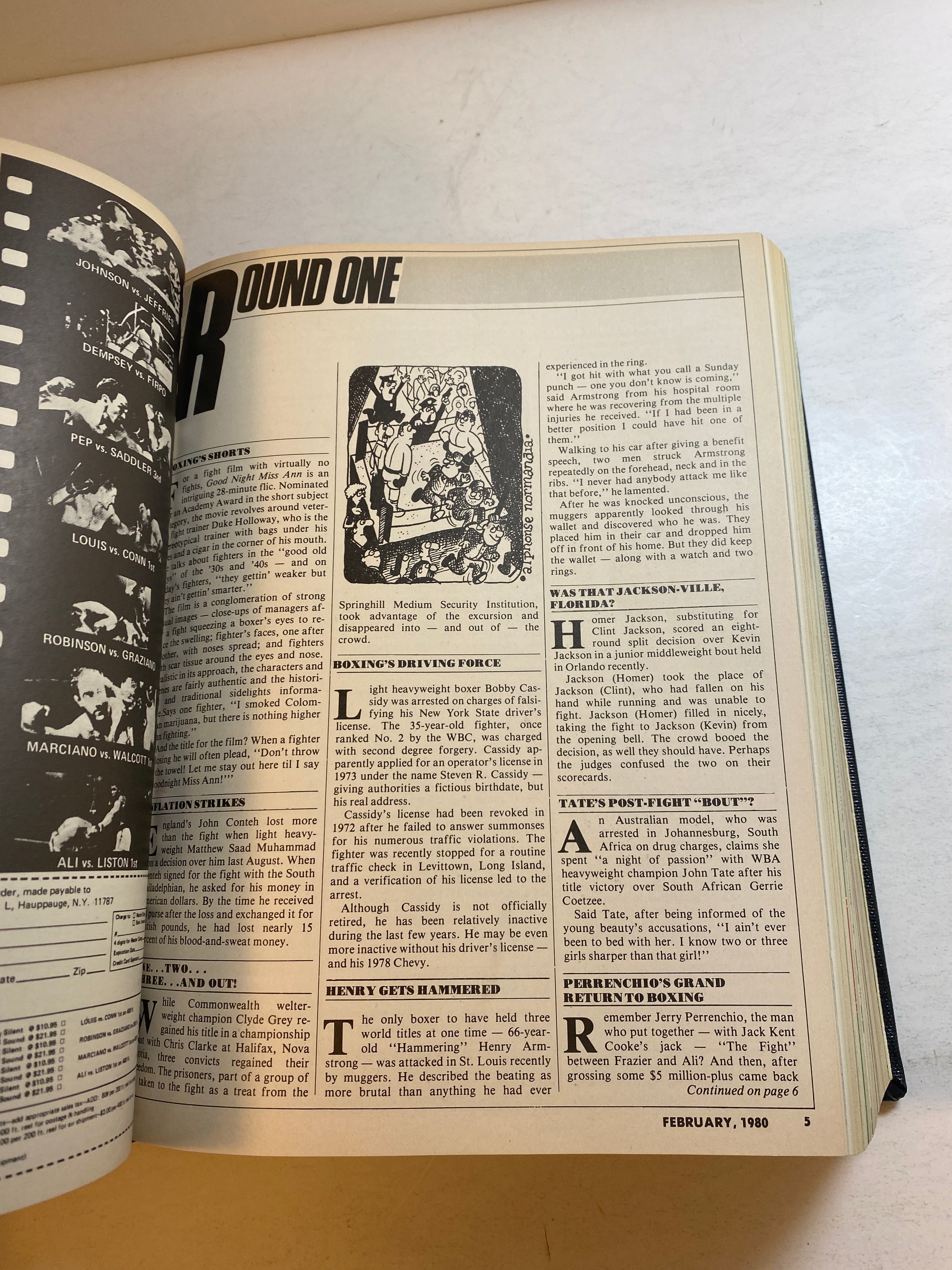 Full Run Lot of 12 Ring Boxing Magazine 1980 Library Bound