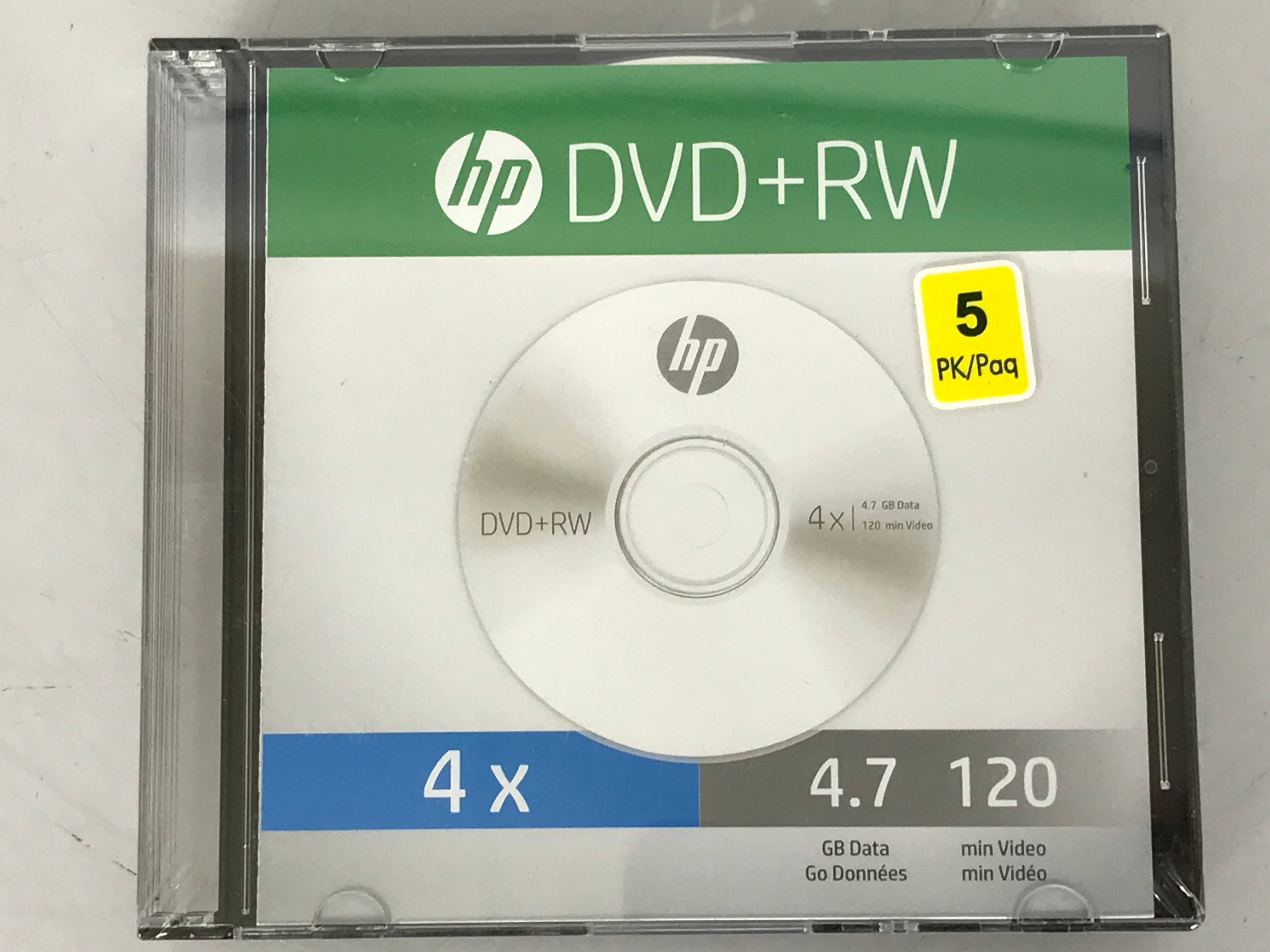 HP 4.7GB DVD+RW 5-Pack