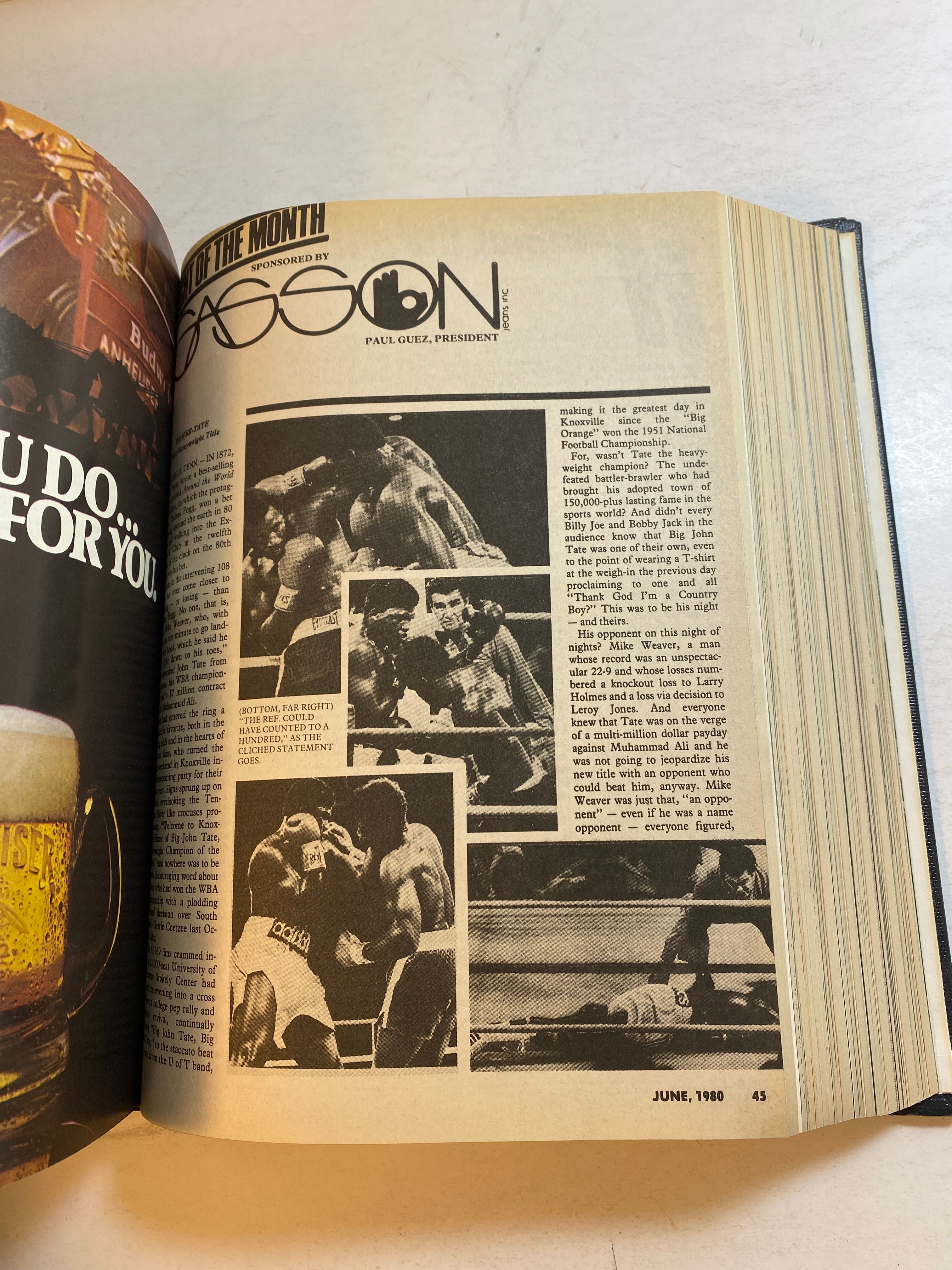 Full Run Lot of 12 Ring Boxing Magazine 1980 Library Bound