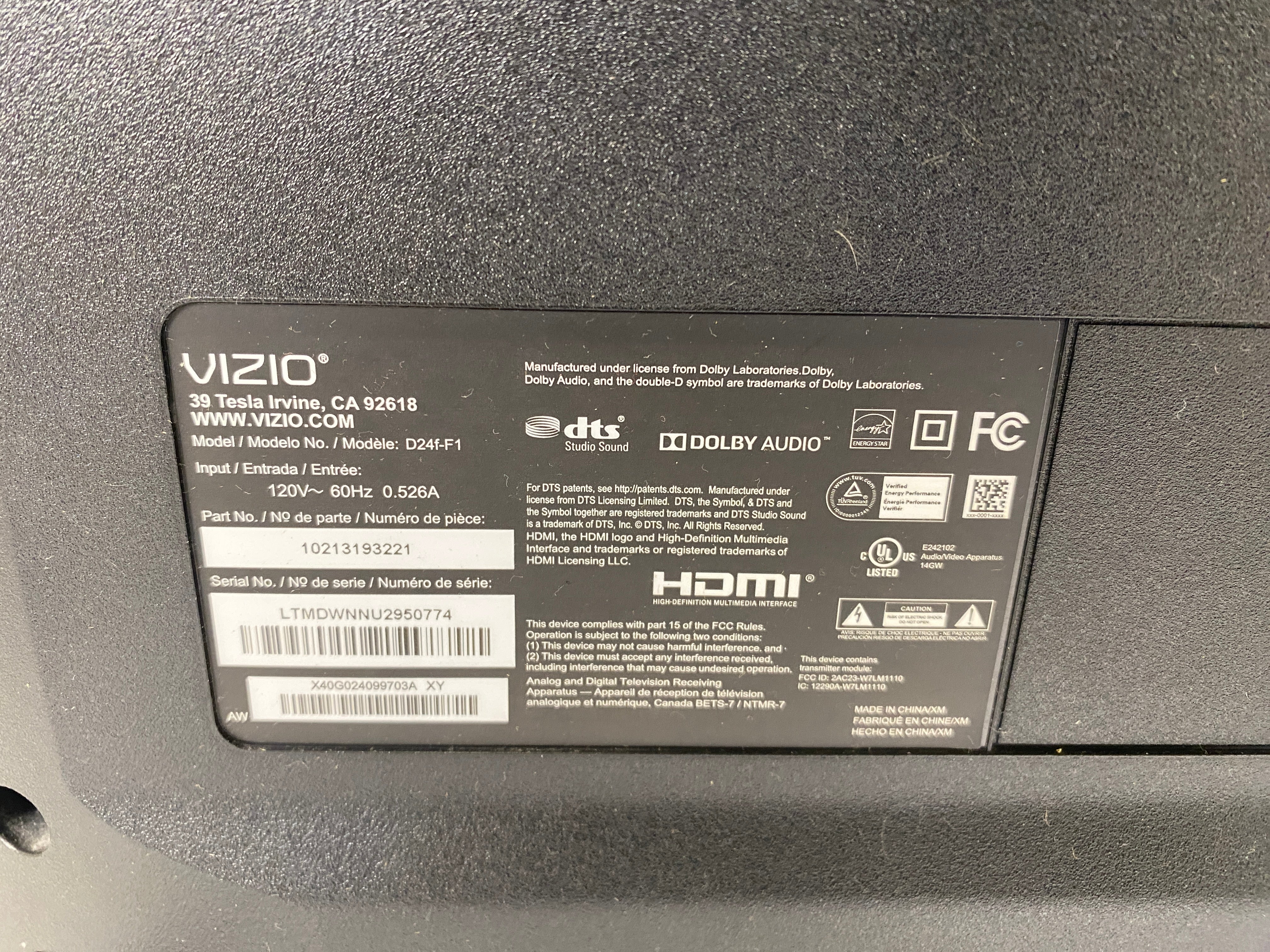 Vizio D24F-F1 24" LED Full HD TV