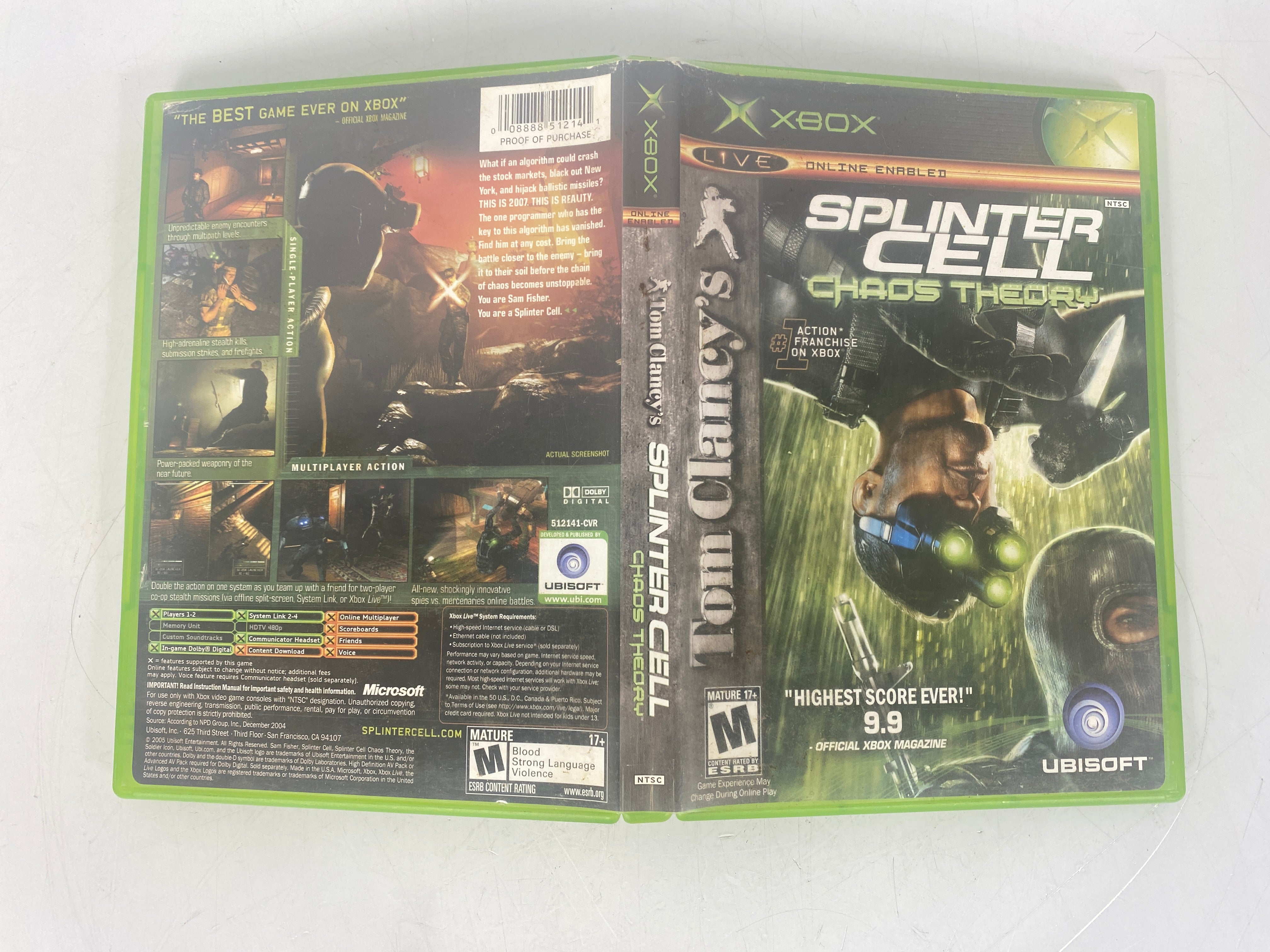 Splinter Cell Chaos Theory Original XBox Video Game