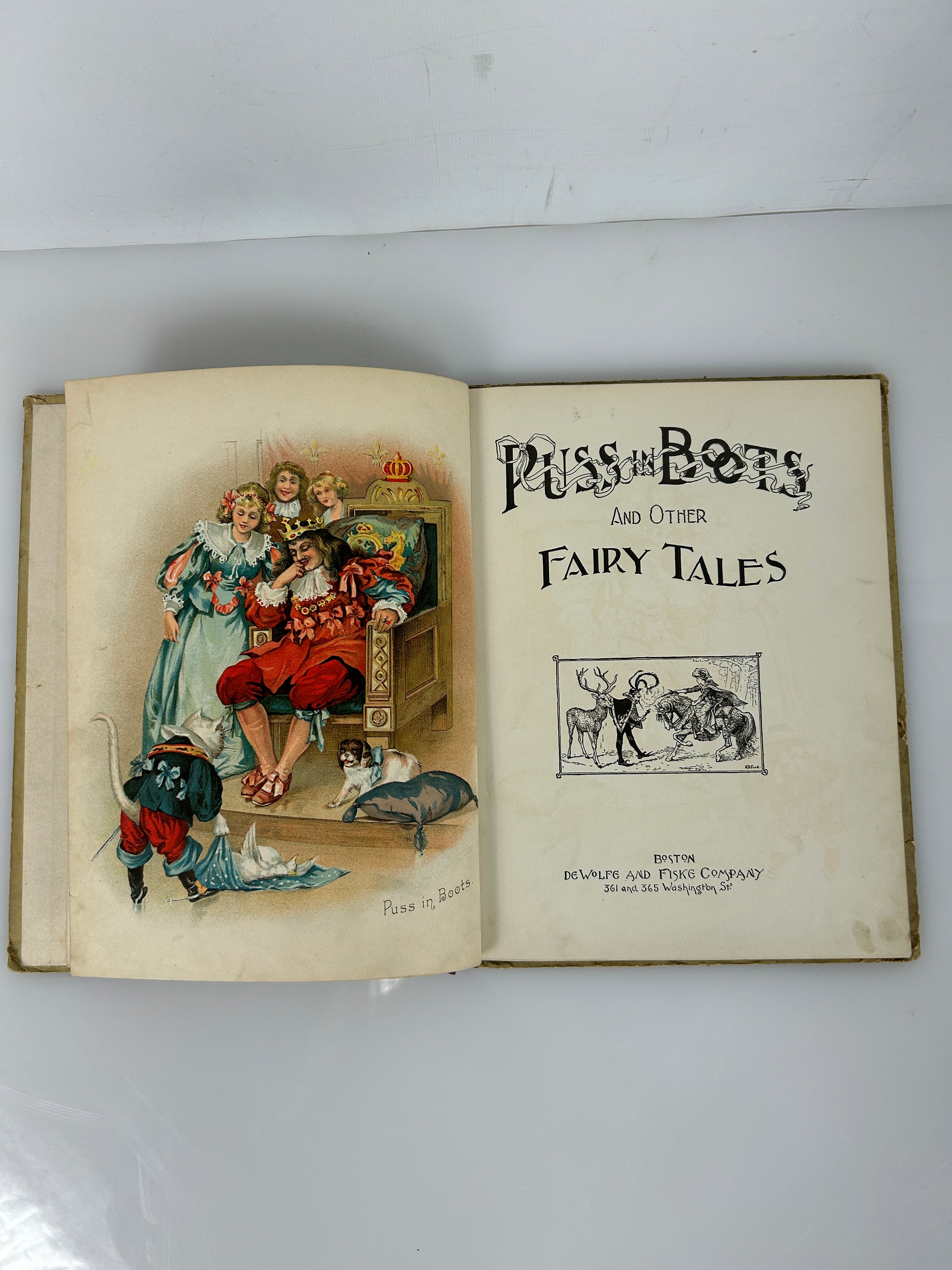 Puss In Boots Victorian Children's Fairy Tales De Wolf & Fiske 1891 1st Ed HC