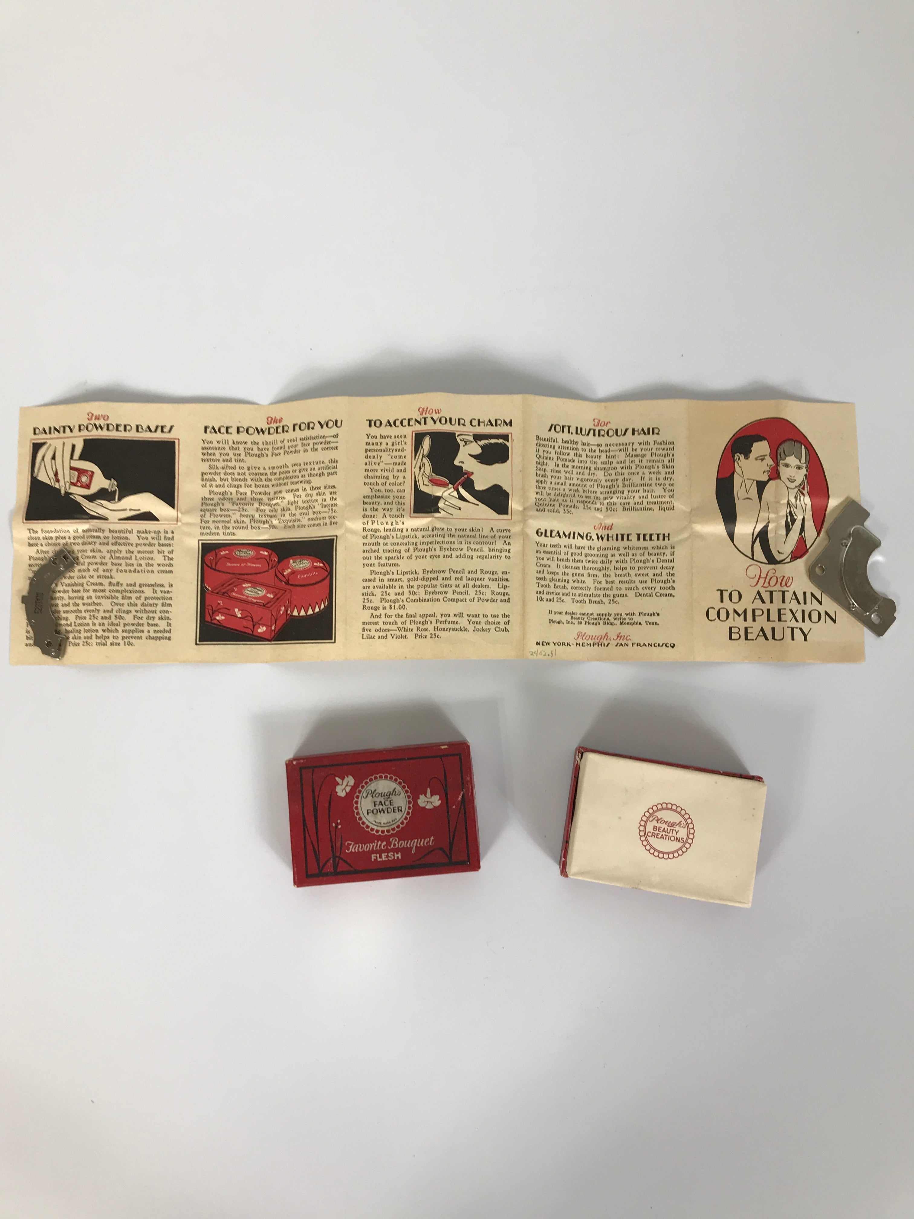 Antique Plough's Face Powder Unused in Box with Instructions