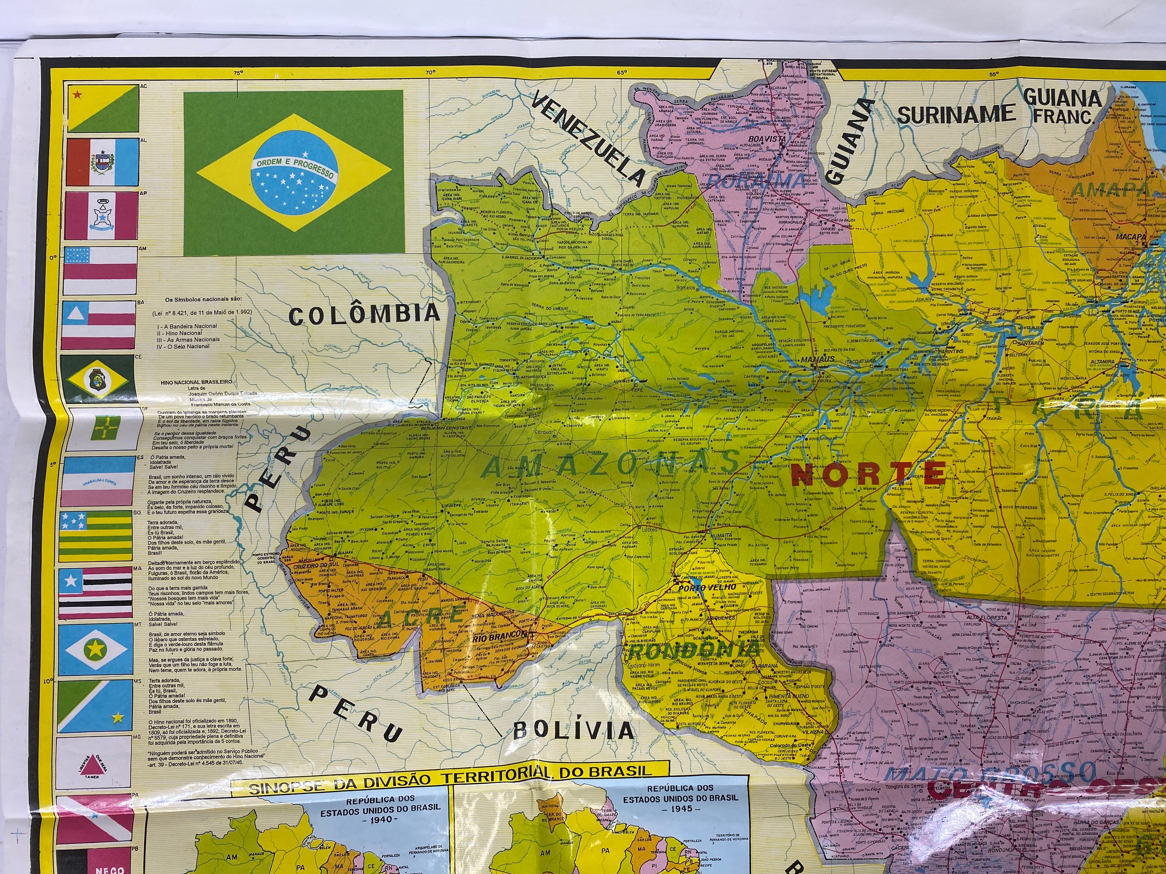 2 Vtg Maps Federative Republic of Brazil and City of Salvador Bahia Coated Paper