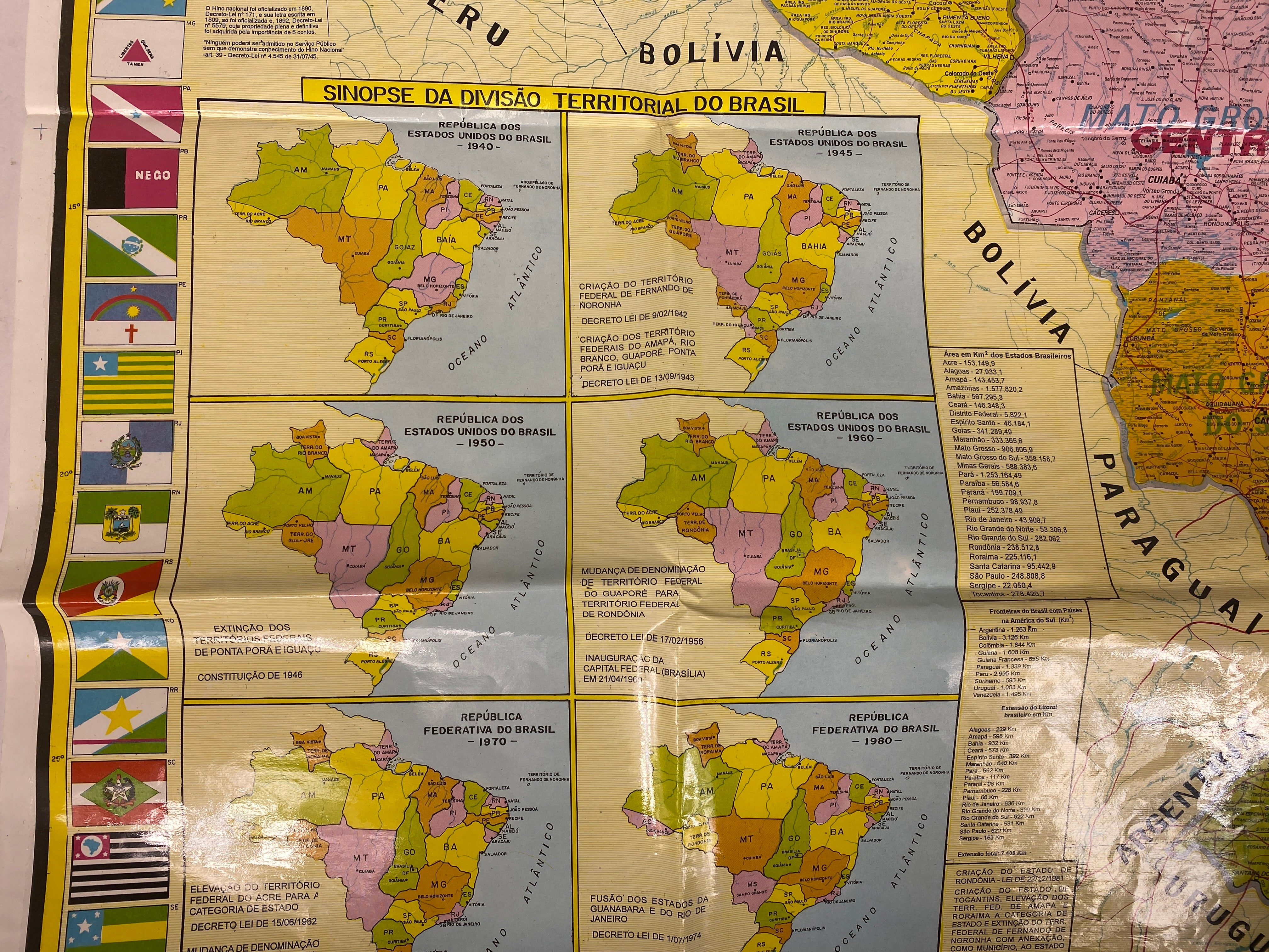 2 Vtg Maps Federative Republic of Brazil and City of Salvador Bahia Coated Paper