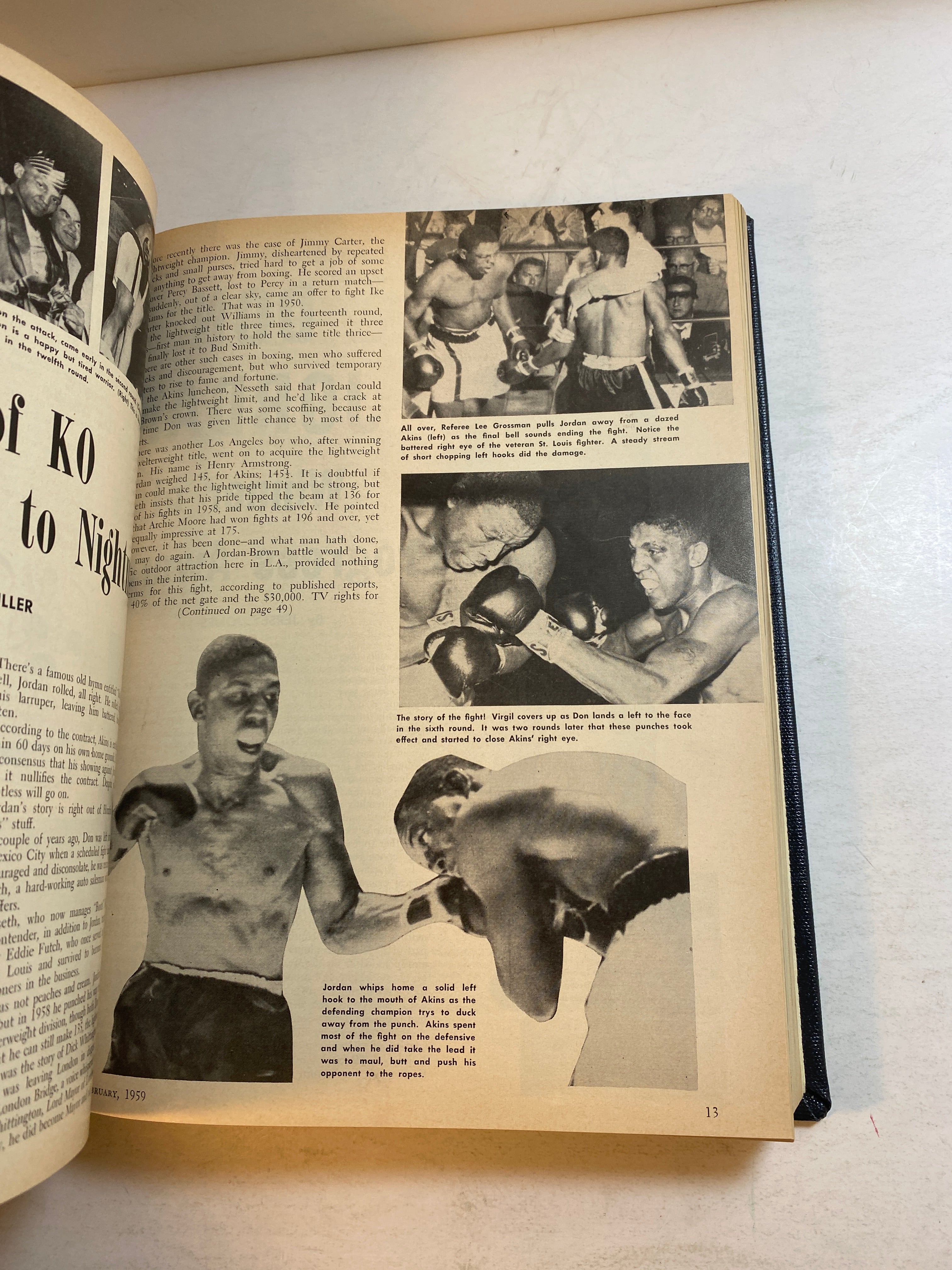 Full Run Lot of 12 Ring Boxing Magazine 1959 Library Bound