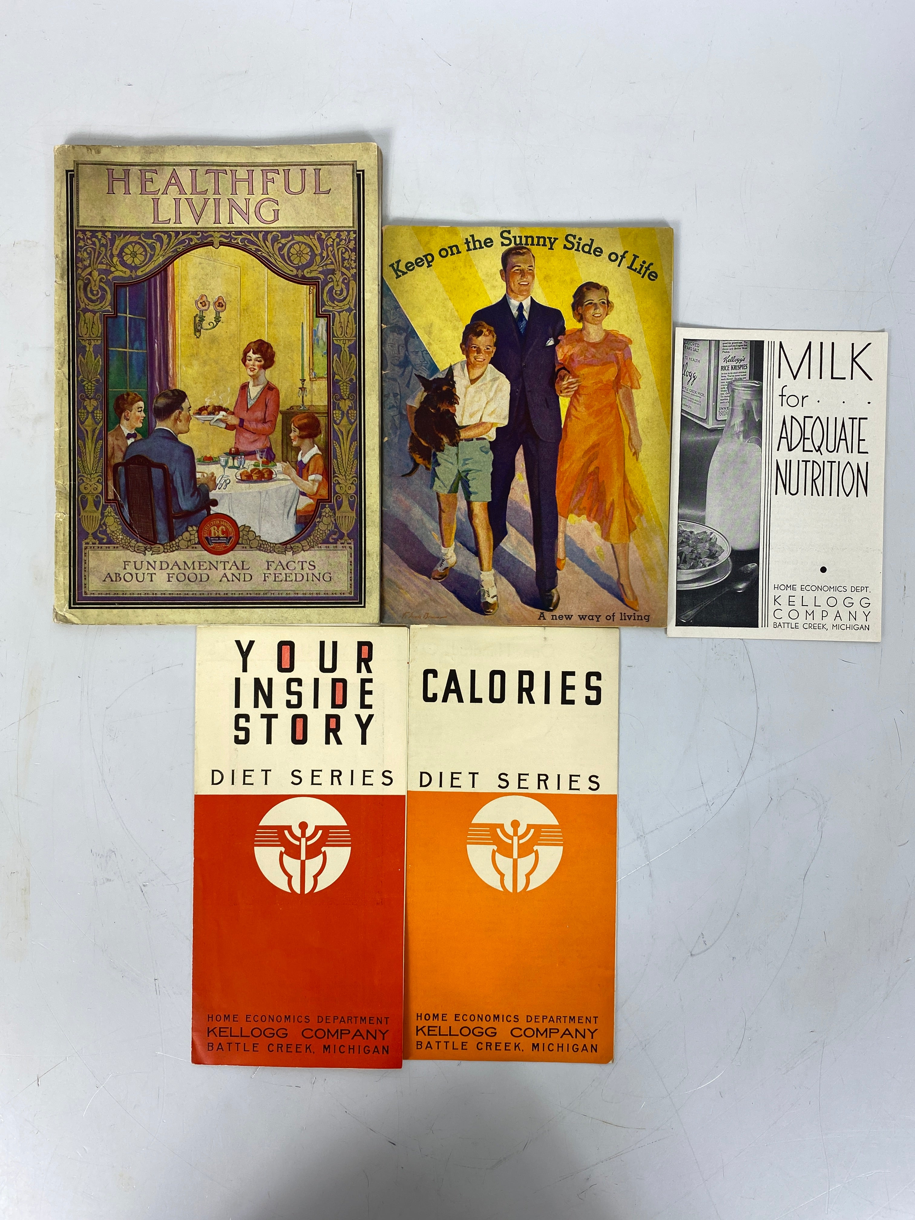 Lot of Vtg Kellogg Co Booklets incl Healthful Living/Keep on the Sunny Side SC