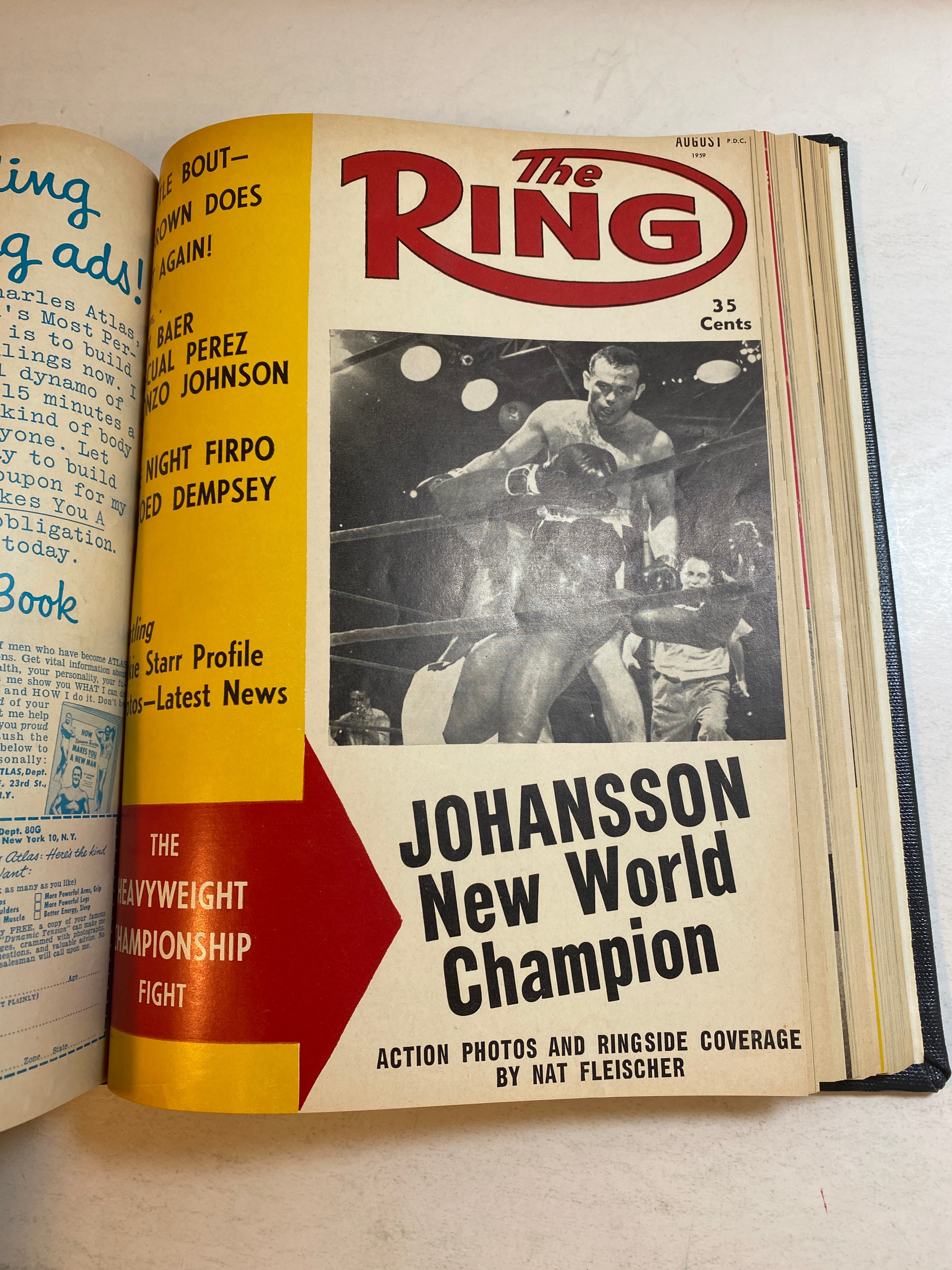 Full Run Lot of 12 Ring Boxing Magazine 1959 Library Bound