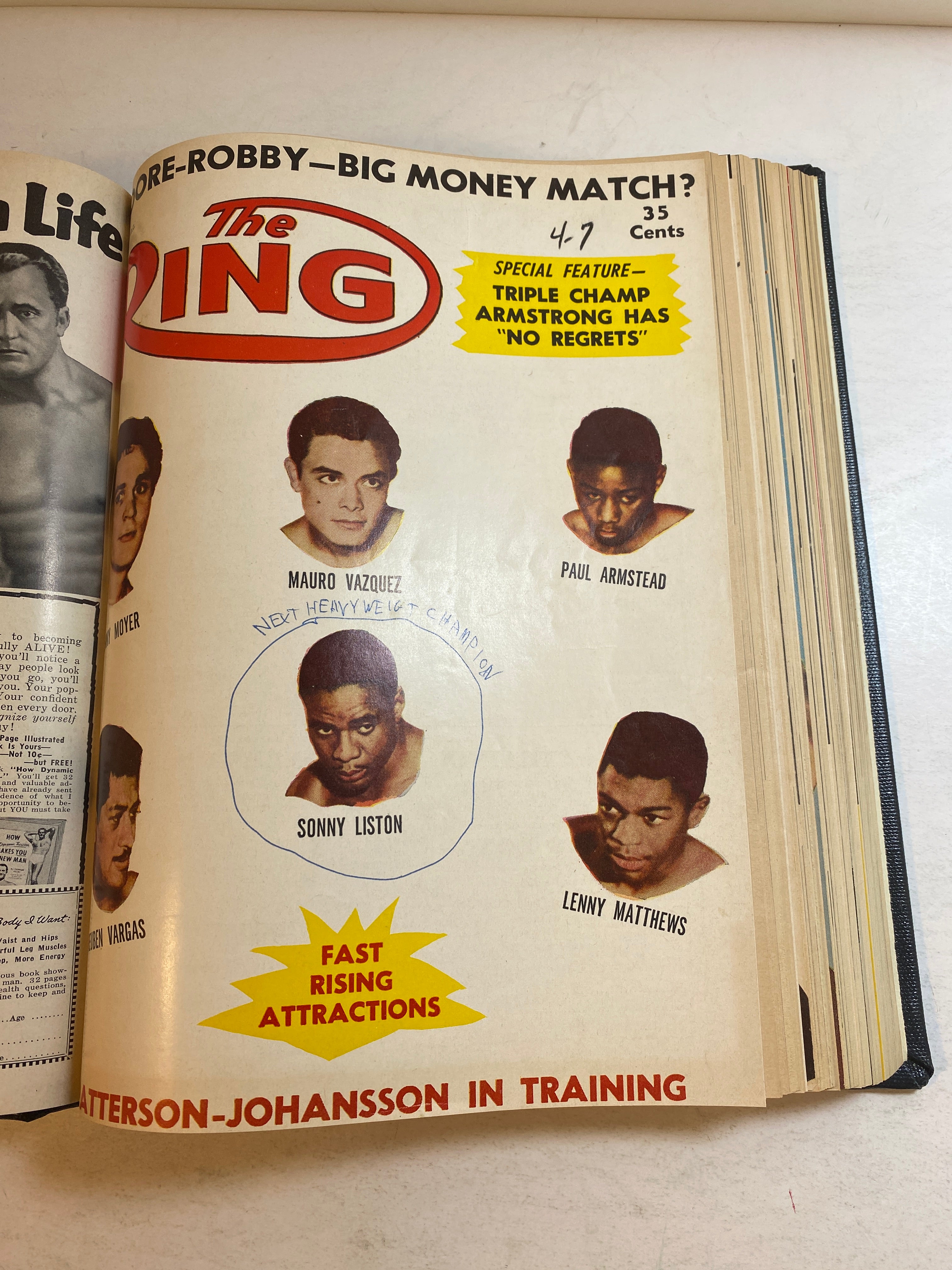 Full Run Lot of 12 Ring Boxing Magazine 1959 Library Bound