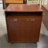 Wooden 2 Door Rolling Cabinet Lockable w/ Key