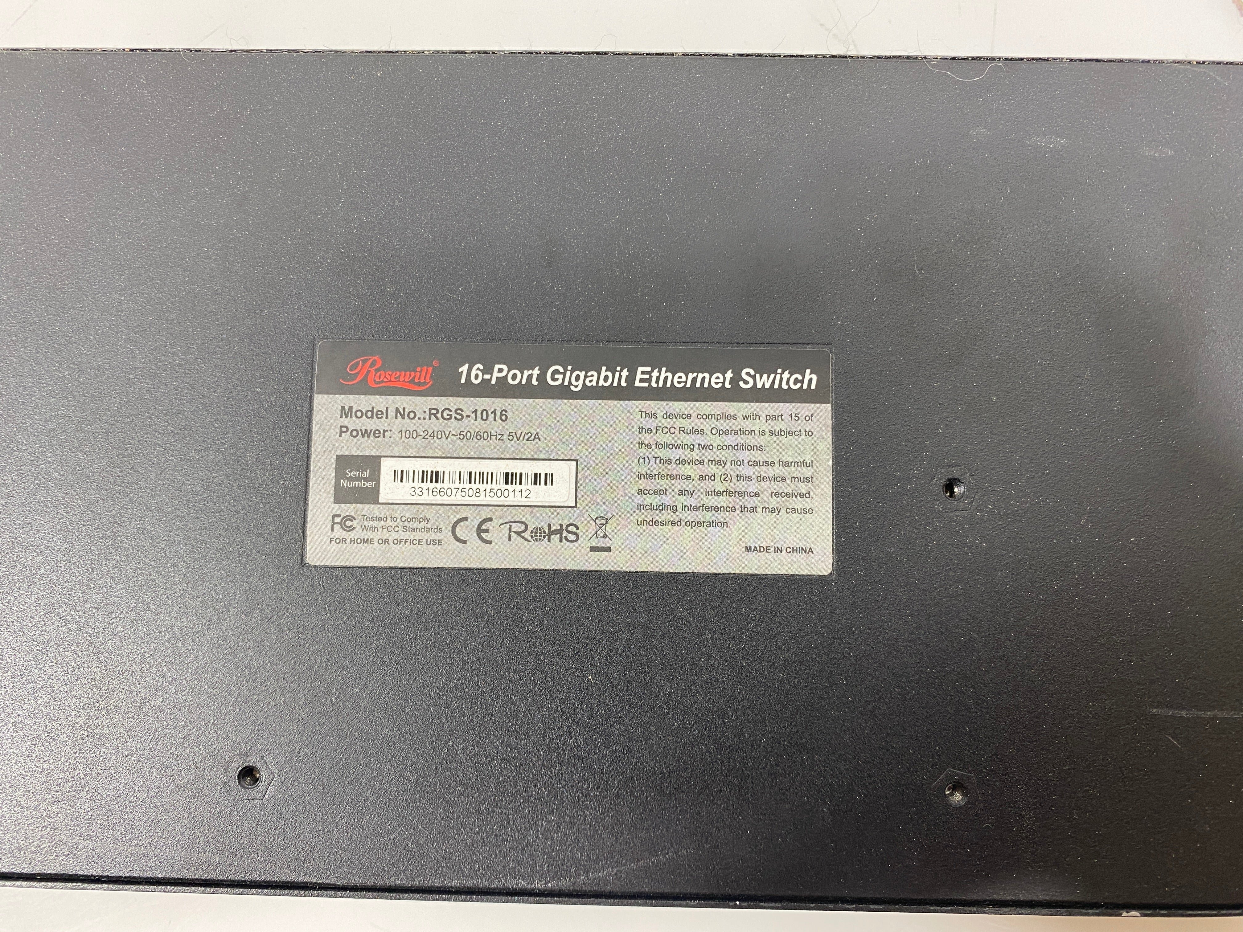 Rosewill RGS-1016 16-Port Gigabit Ethernet Switch *New*
