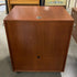 Wooden 2 Door Rolling Cabinet Lockable w/ Key