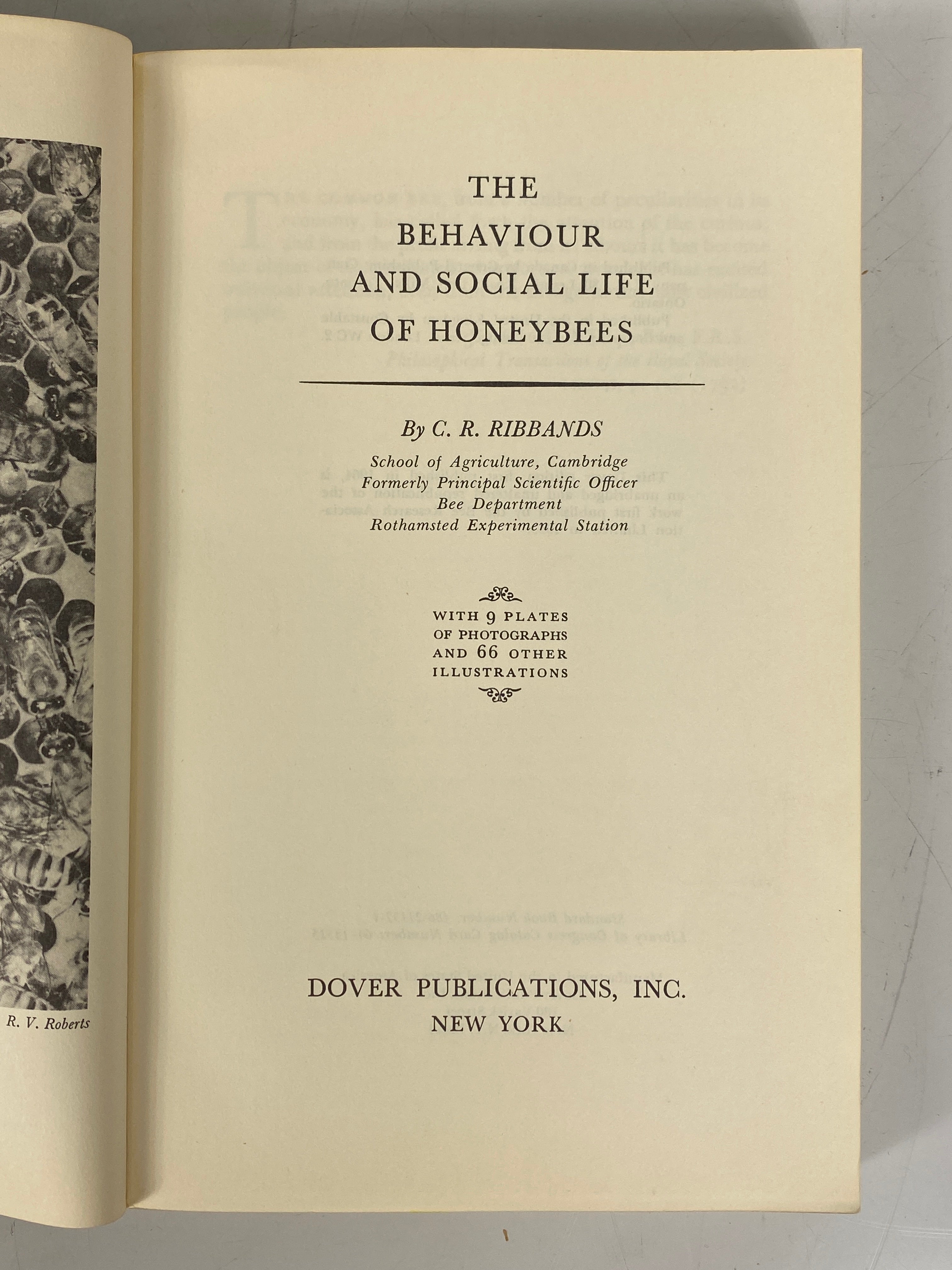 The Behaviour and Social Life of Honeybees Ribbands 1964 Dover SC