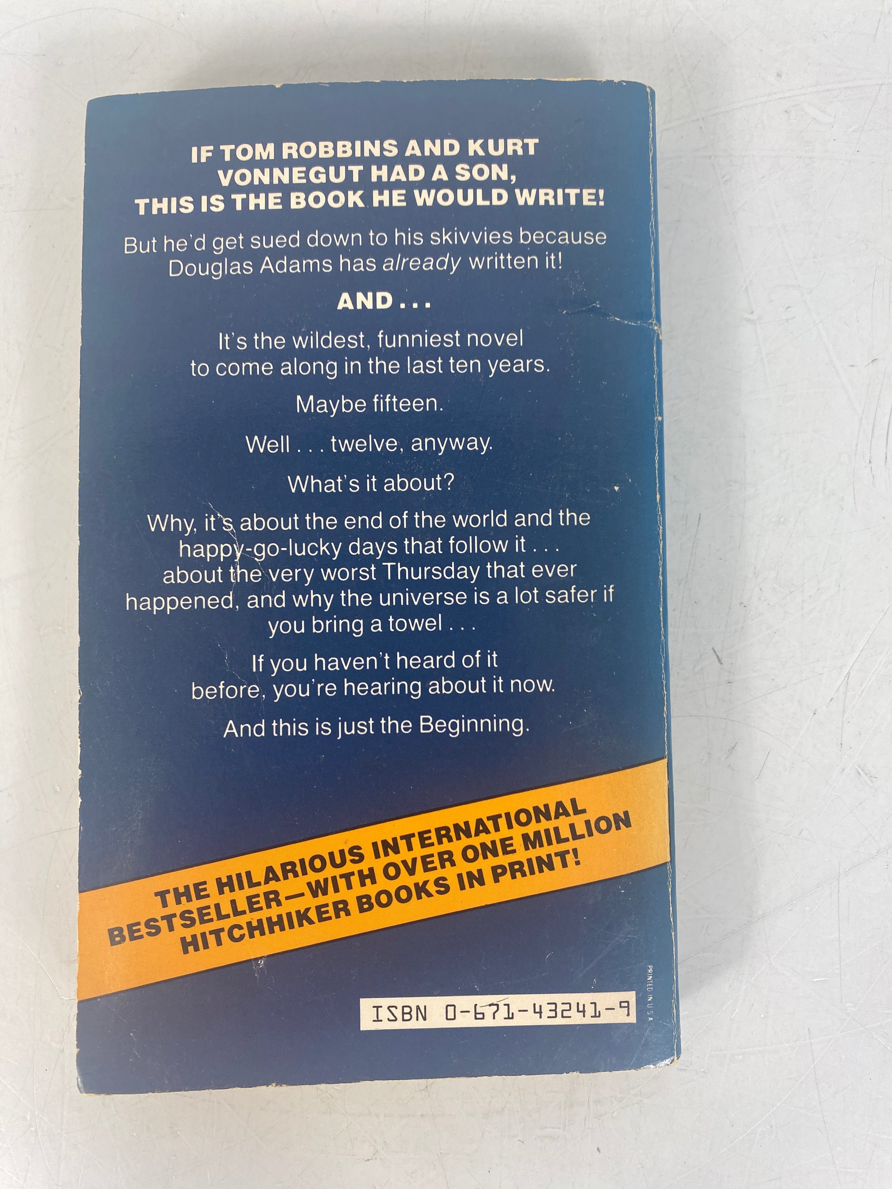 The Hitchhiker's Guide to the Galaxy Douglas Adams Vintage Paperback