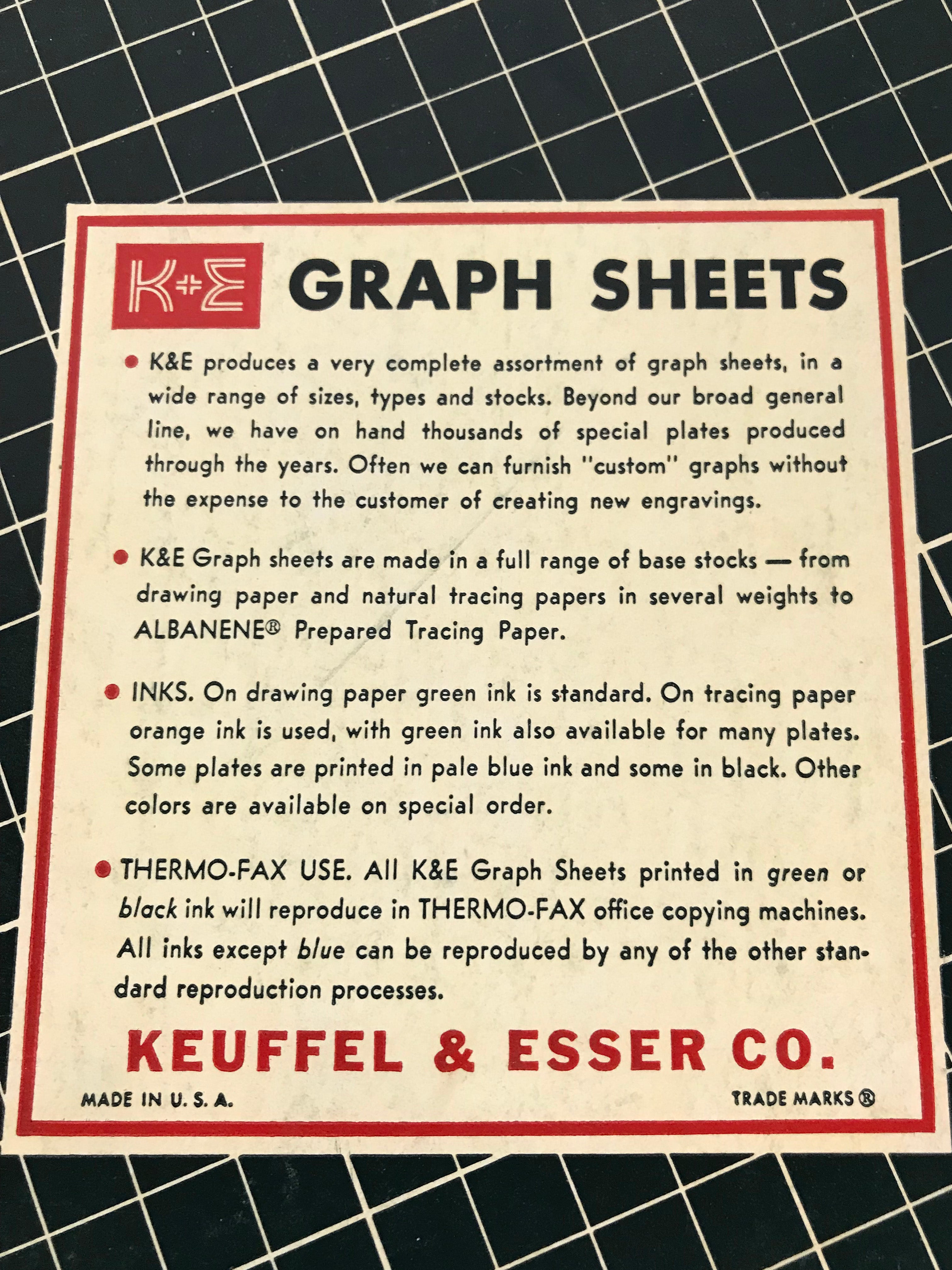 Vintage Keuffel & Esser Co. Graph Sheets