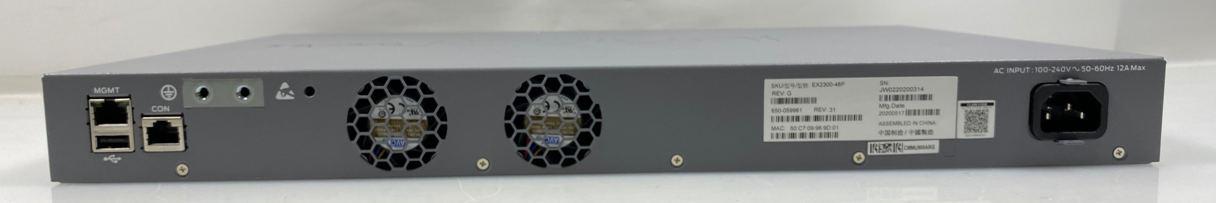 Juniper Networks EX2300-48P Ethernet Switch PoE+ (depressed button)