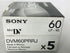 5-Pack Sony DVM60PRRJ Premium MiniDV 60min Data Tape