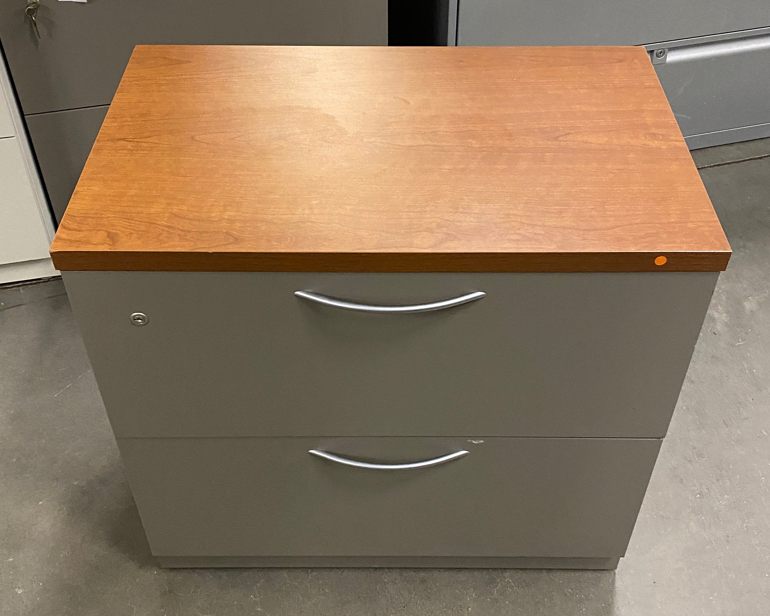 Steelcase #RLF18302P Gray Metal Wood Top Lateral File Cabinet