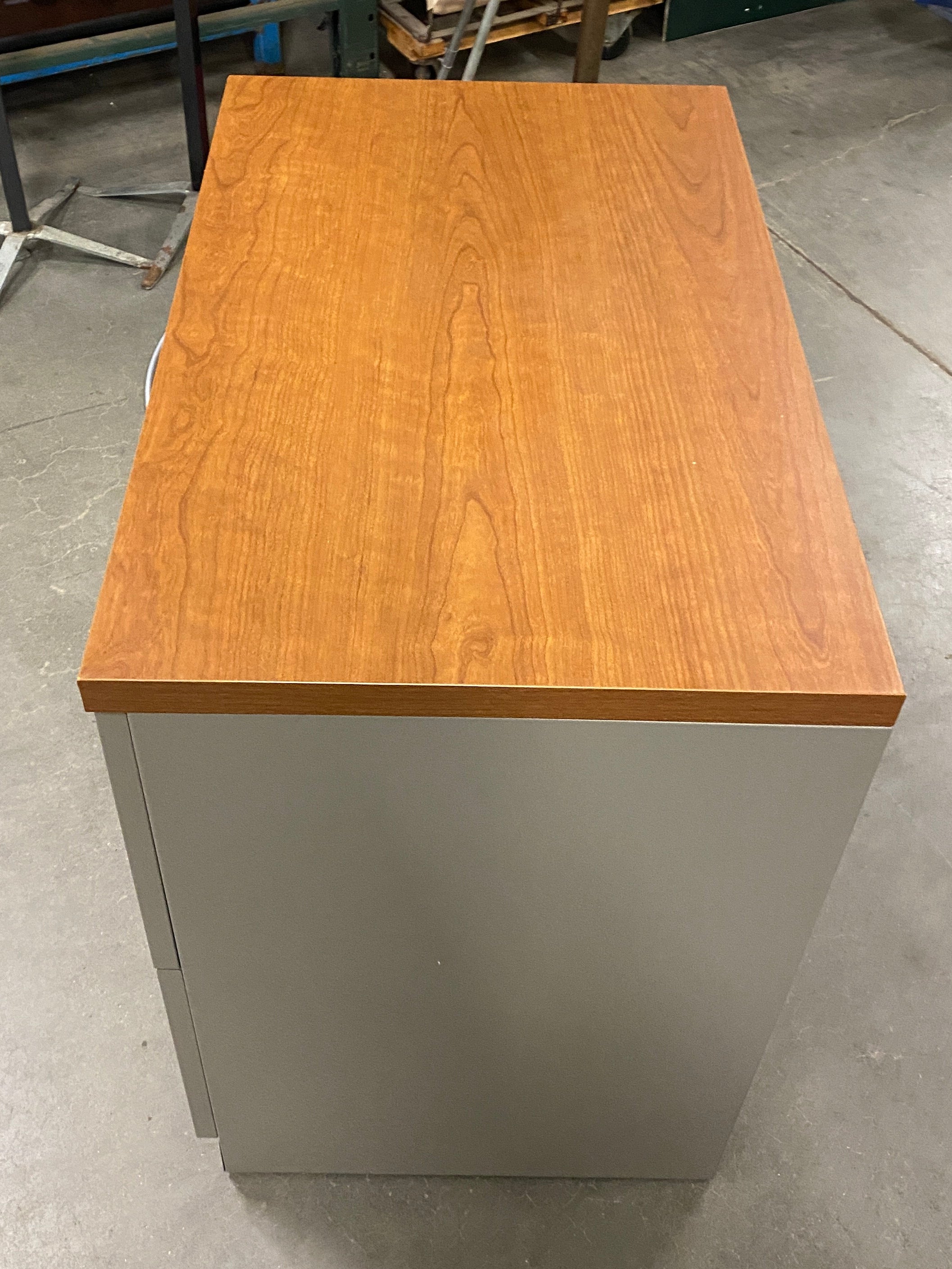 Steelcase #RLF18302P Gray Metal Wood Top Lateral File Cabinet
