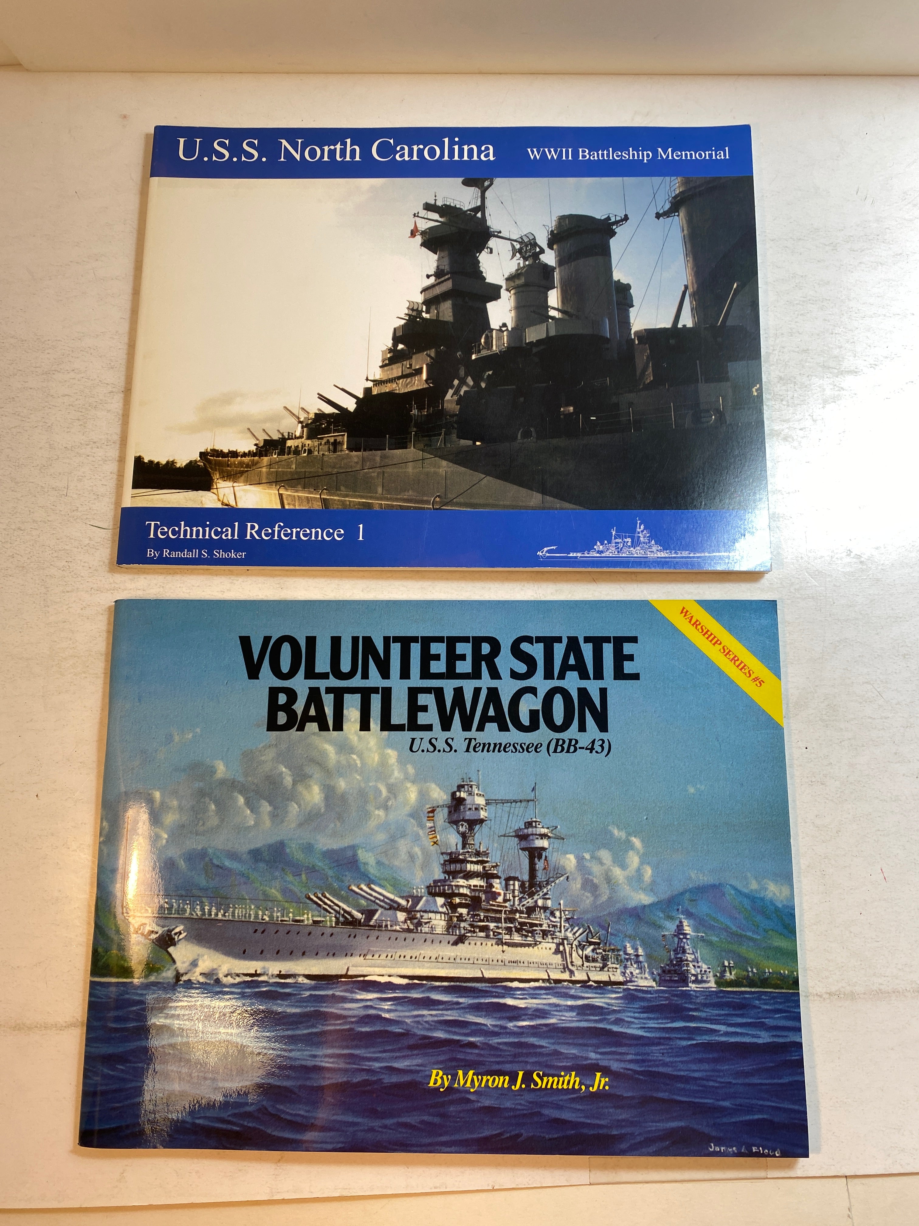 Lot of 2 Battleship Books USS North Carolina, Tennessee 1992-2000