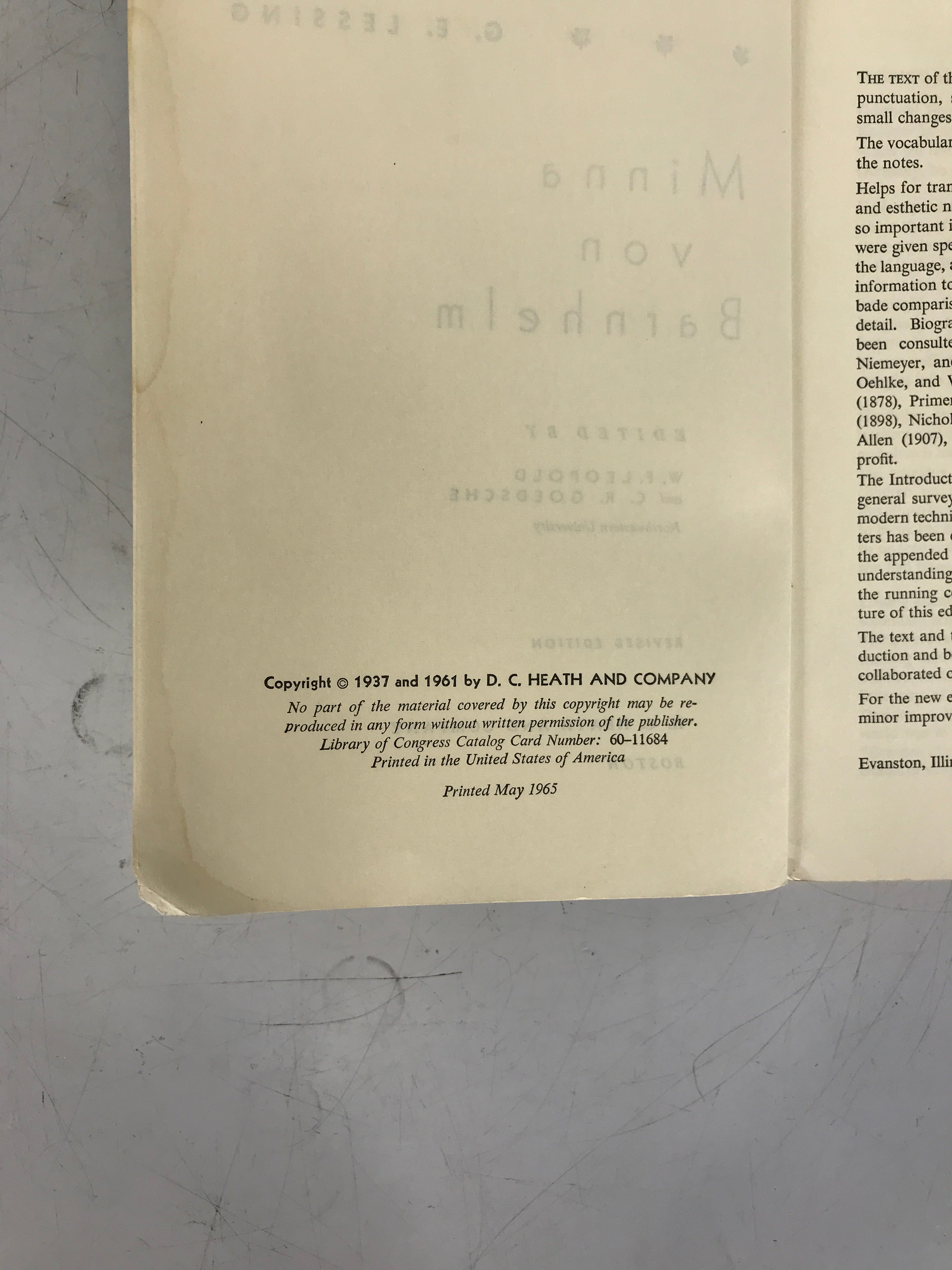 Lot of 2 German Lang Plays w/ Eng. Vocab by Lessing and Durrenmatt 1957, 1965 SC