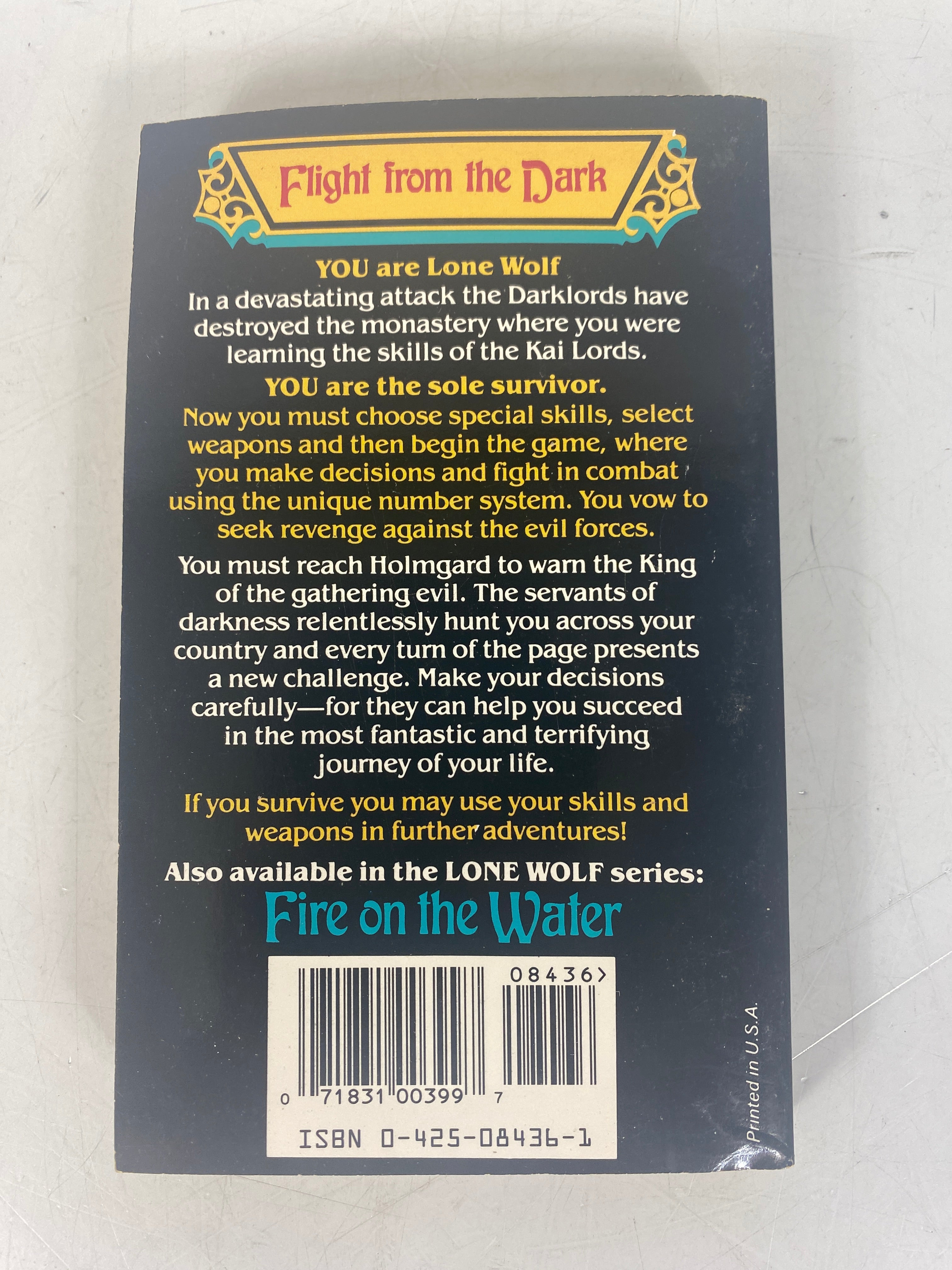 Lone Wolf Flight from the Dark RPG Book 1 Joe Dever AND Gary Chalk Paperback