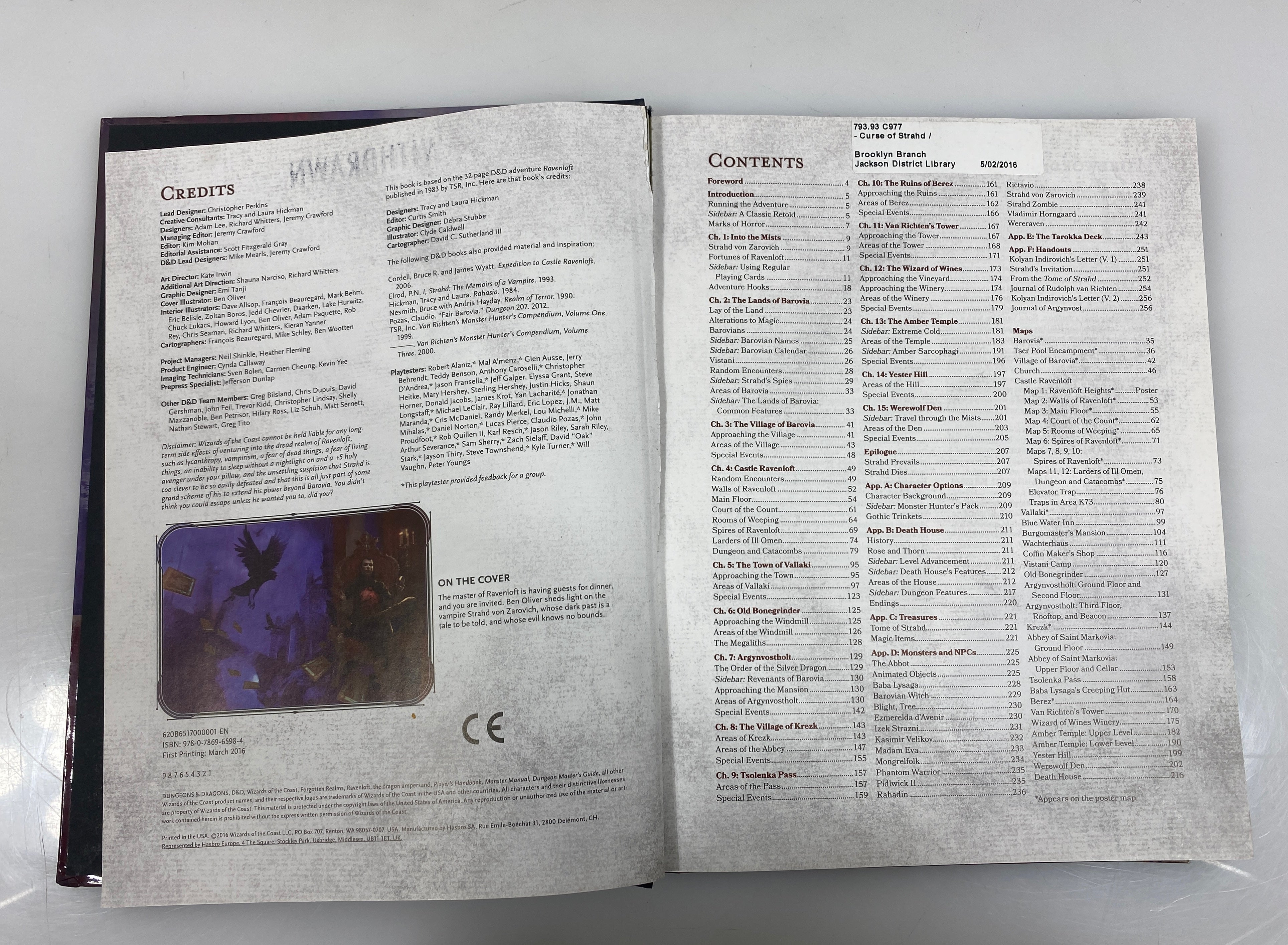 Curse of Strahd Dungeons & Dragons Ex-Library 2016 HC