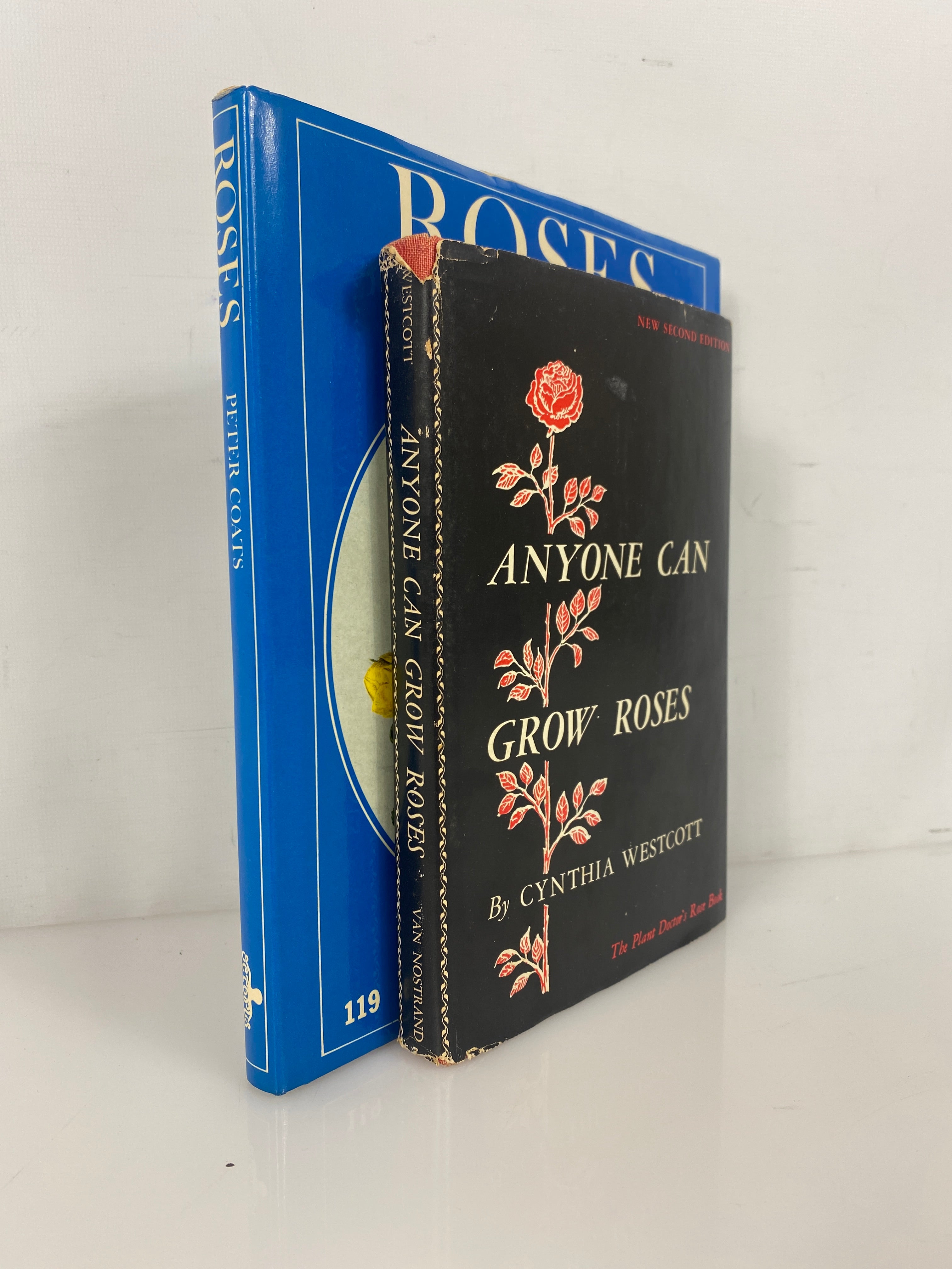 Lot of 2: Anyone Can Grow Roses (Westcott)/Roses (Coats) 1954-73 HC DJ