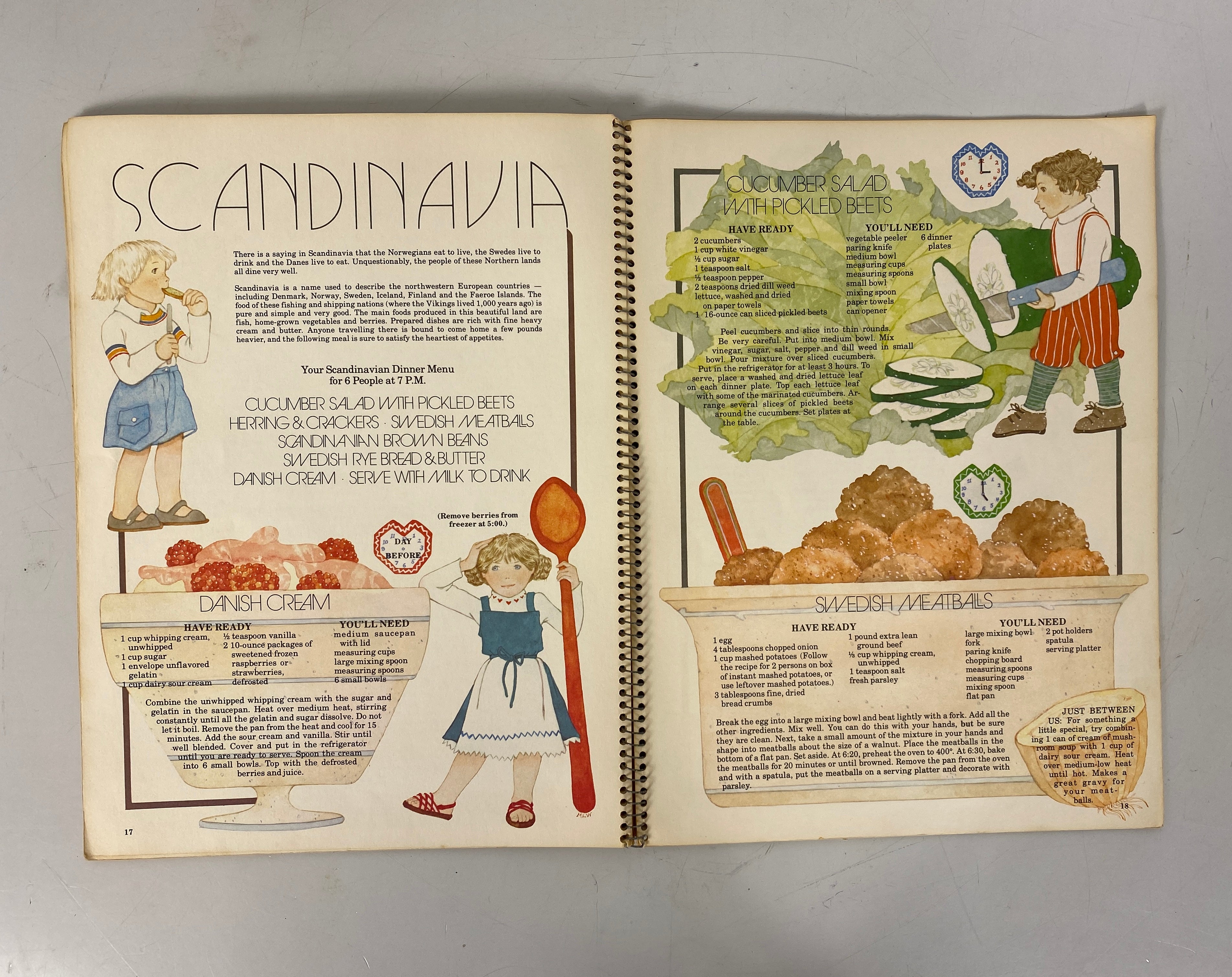 2 Vintage Children's Cookbooks: Cooking is Fun/Meals of Many Lands 1958-78 SC