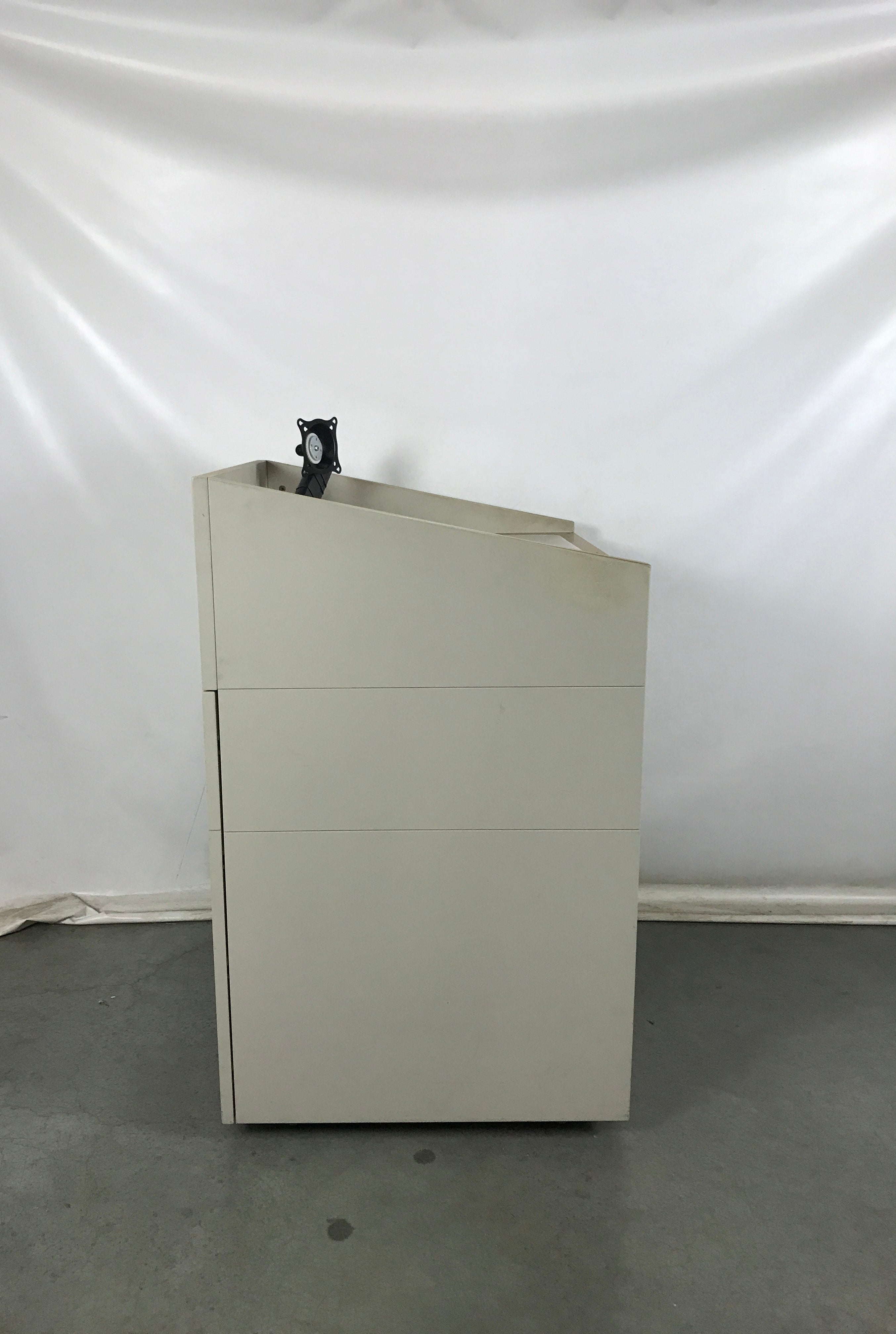 Beige Podium with Cabinet Space